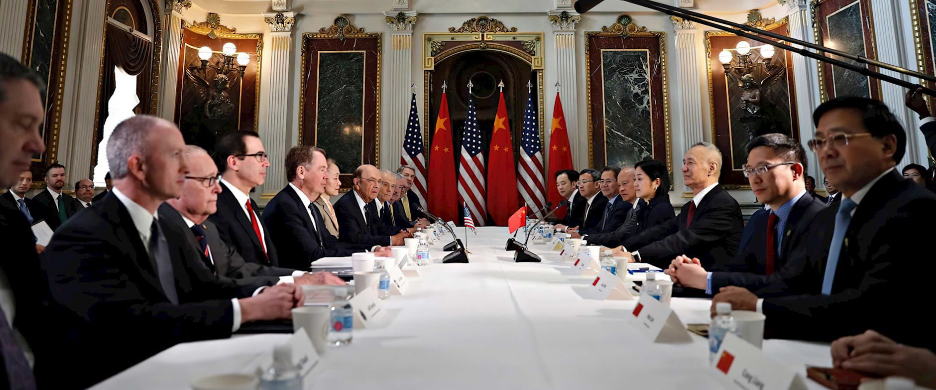 U.S. and Chinese diplomats meet in Indian Treaty Room of the Eisenhower Executive Office Building