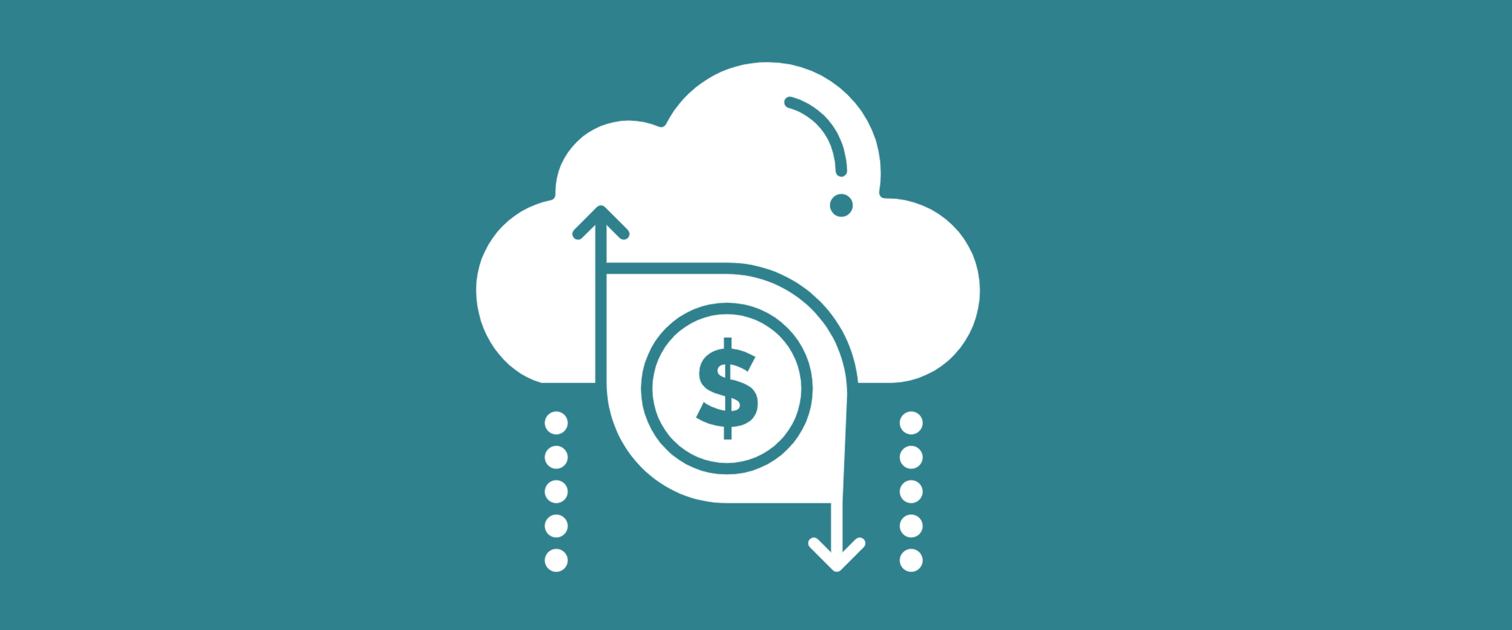 Data cloud with money symbol and arrows