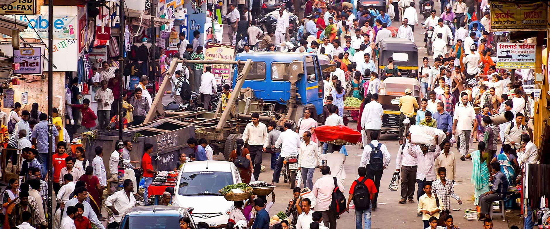 Crowded street in India