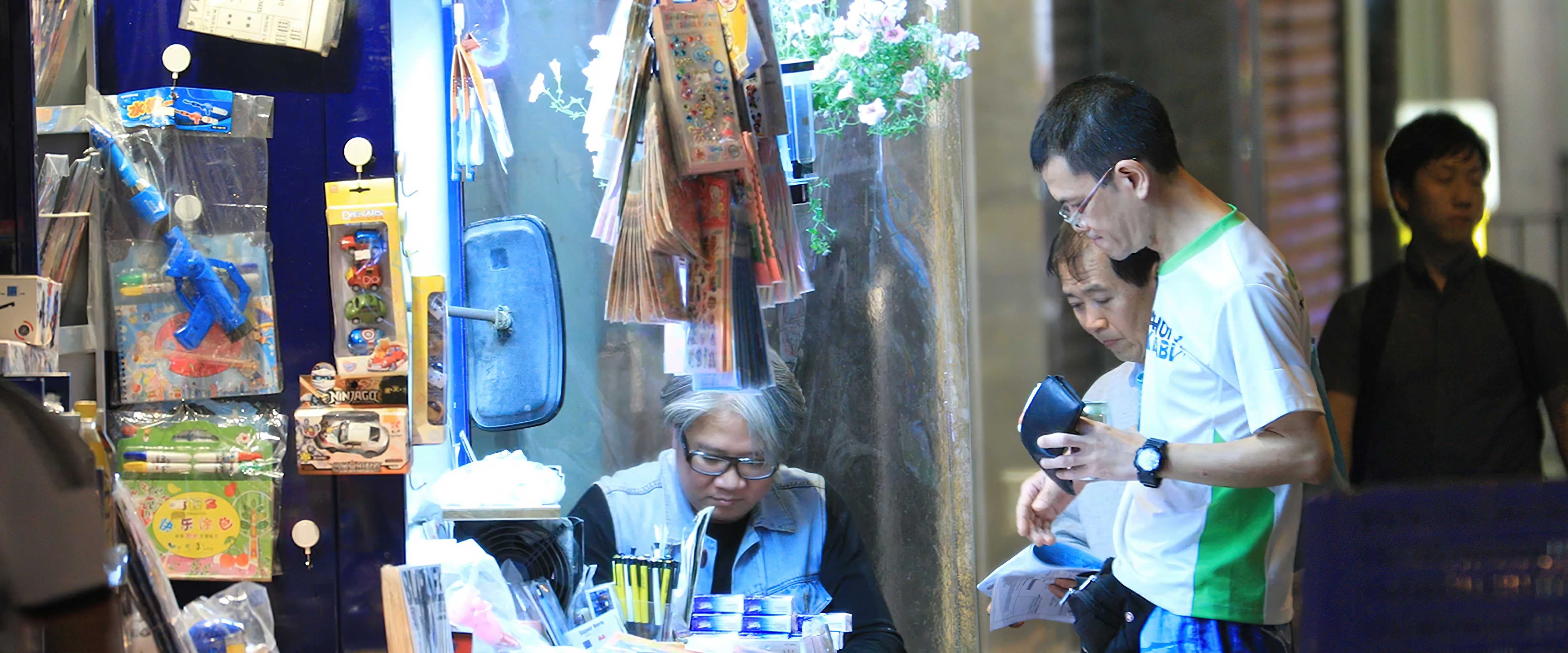 Man shopping in a chinese market