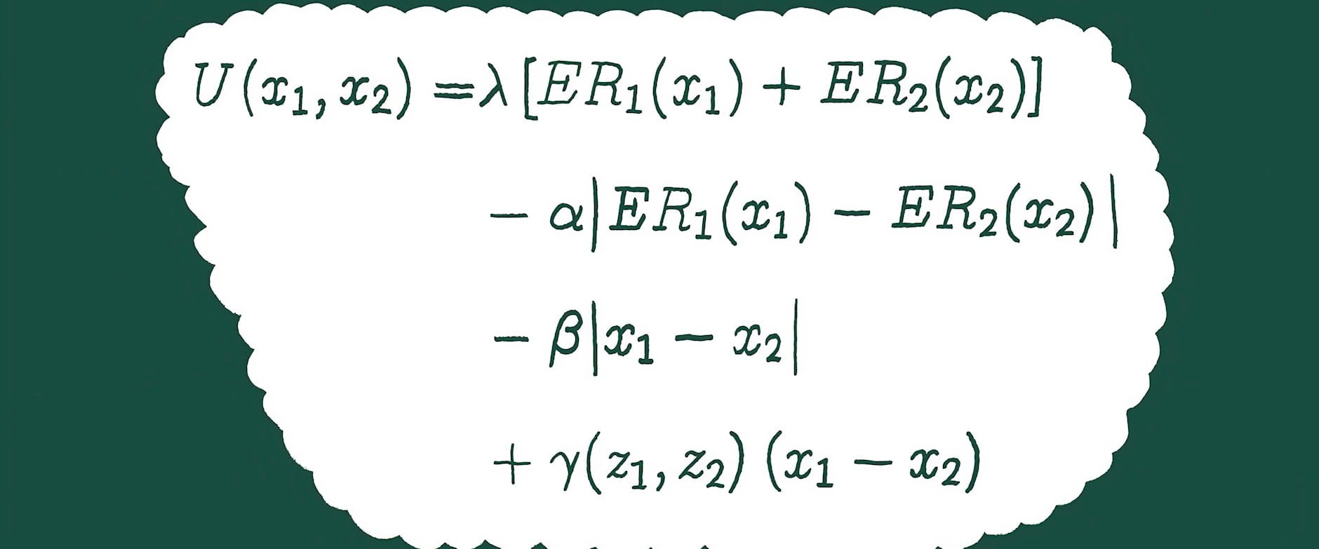 Utility function equation
