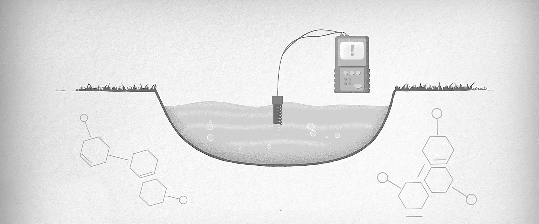 Device measuring water quality in surface water