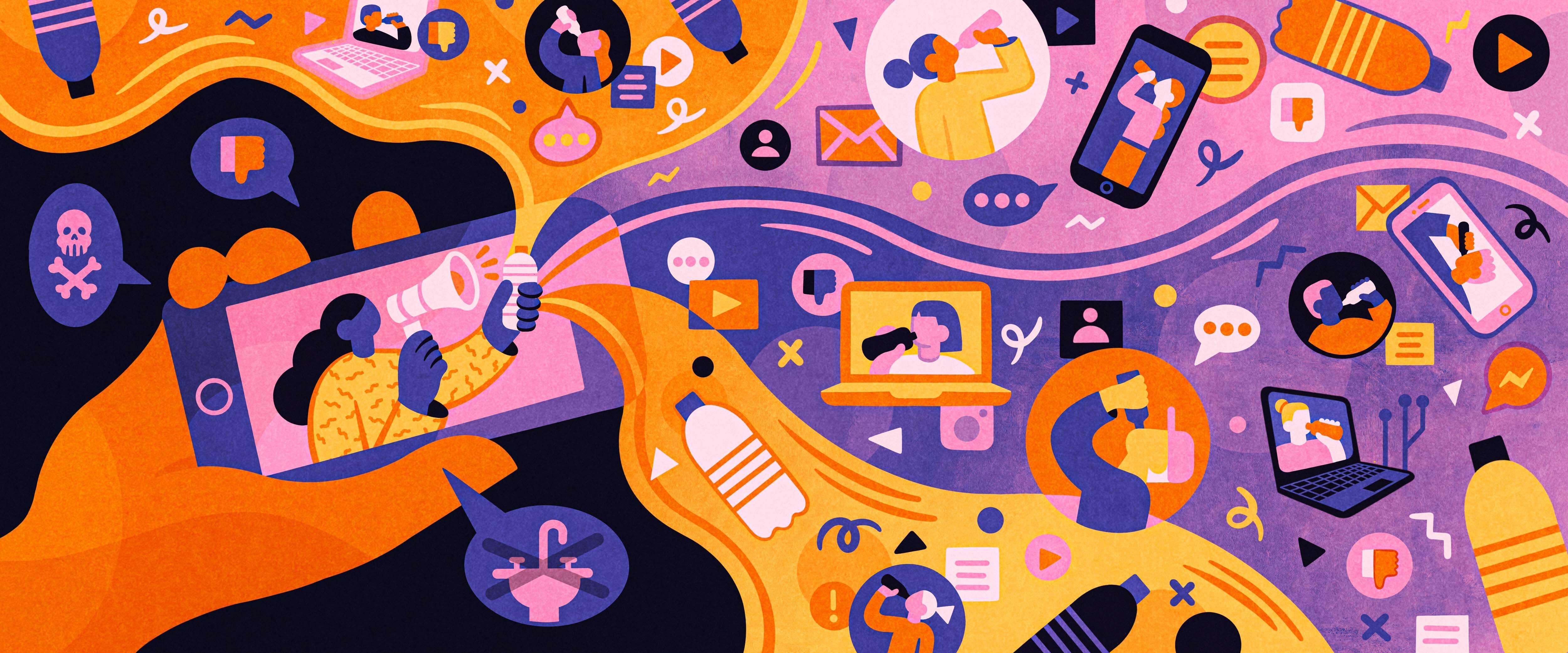 Person spreading news about water on social media