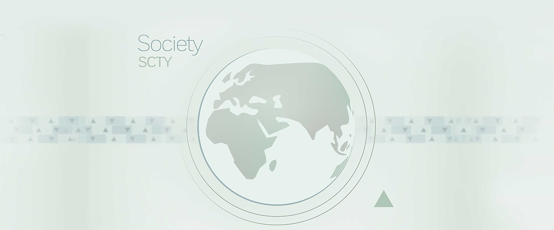 An illustration of the world with the stock market ticker symbol "SCTY" (Society)
