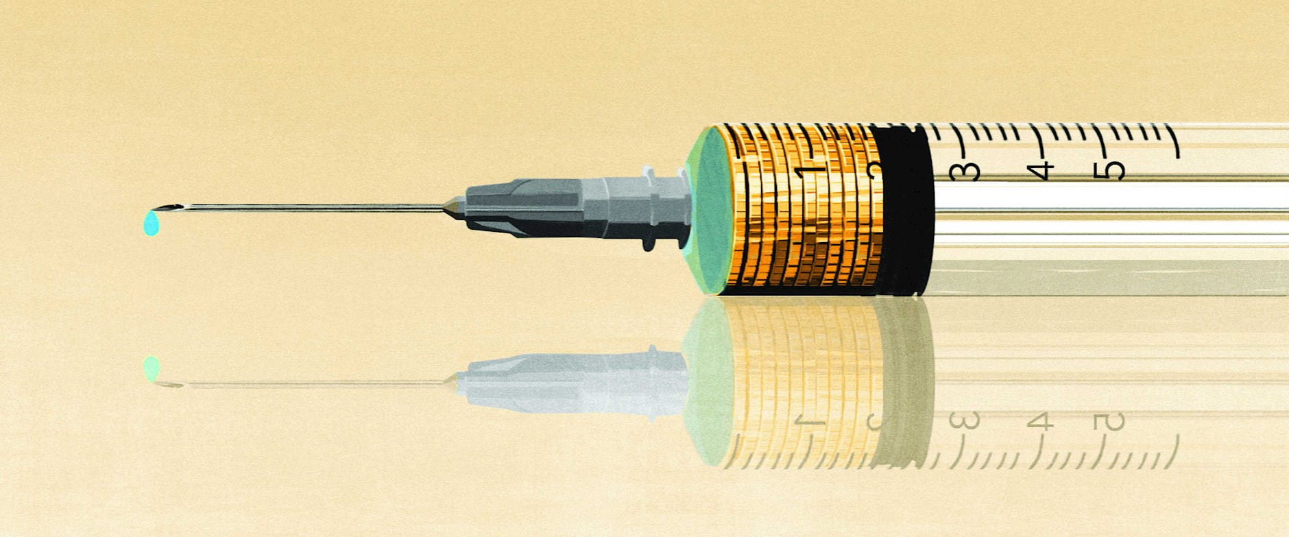Illustration of a needle syringe