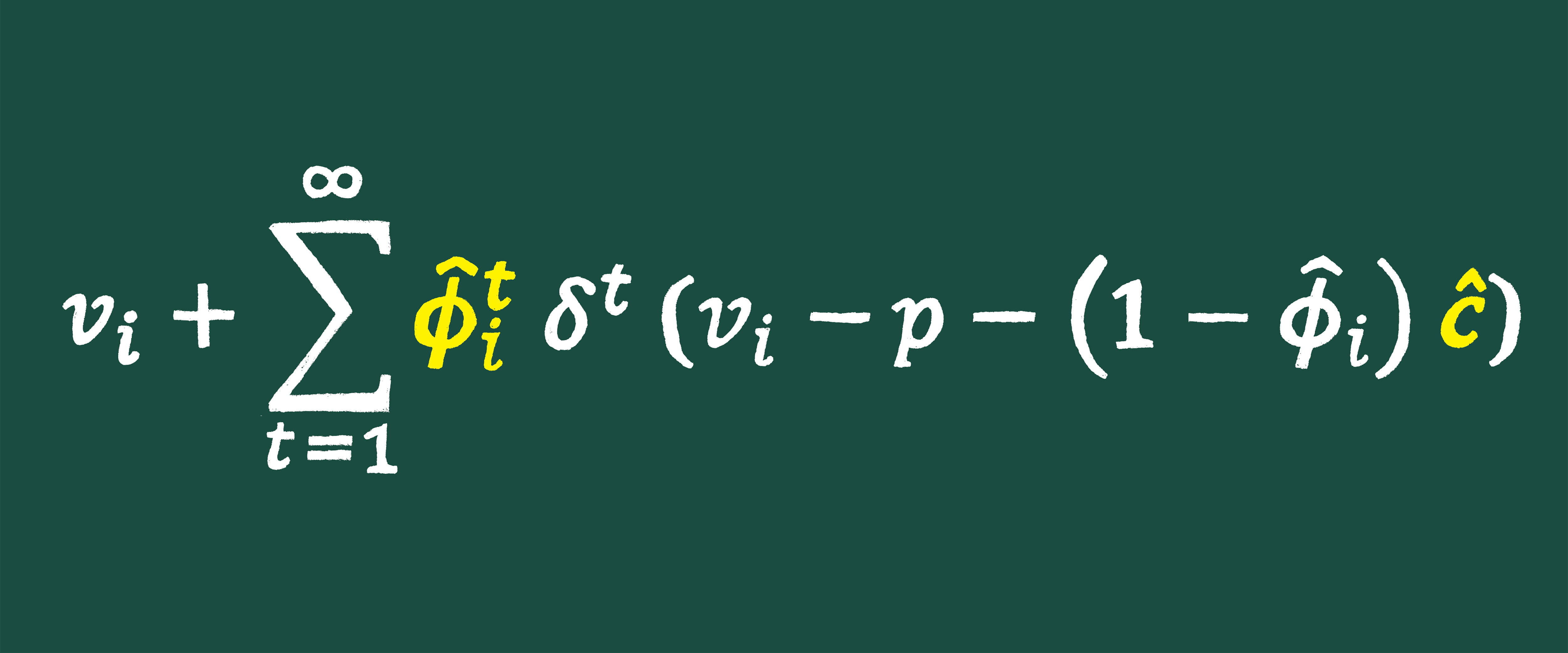 Academic equation written in chalkboard style