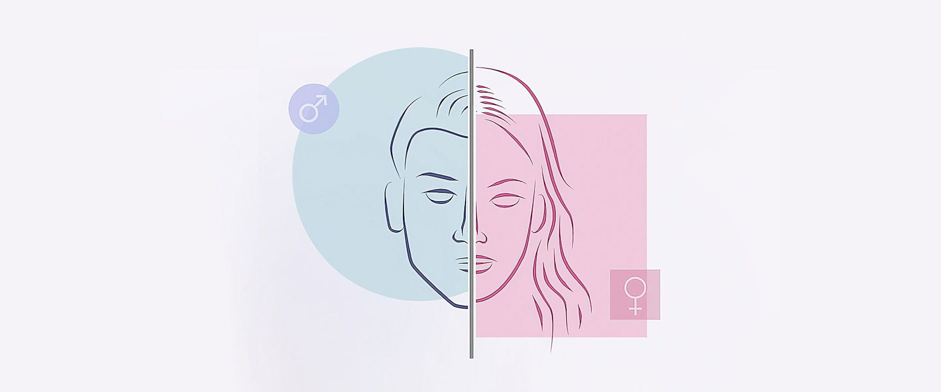 A man's and woman's face joined together