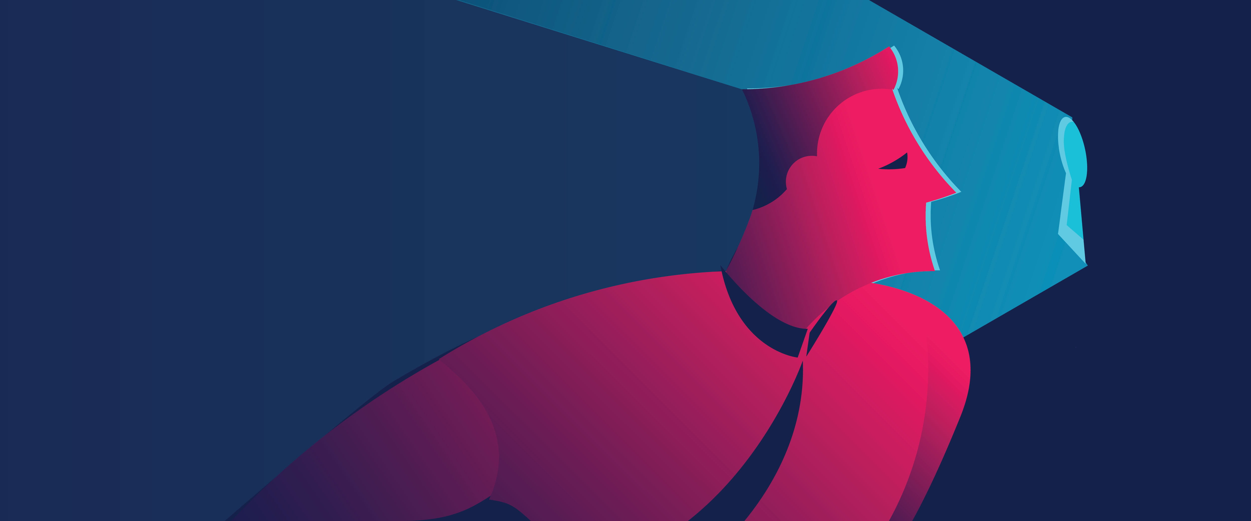 man looking into keyhole