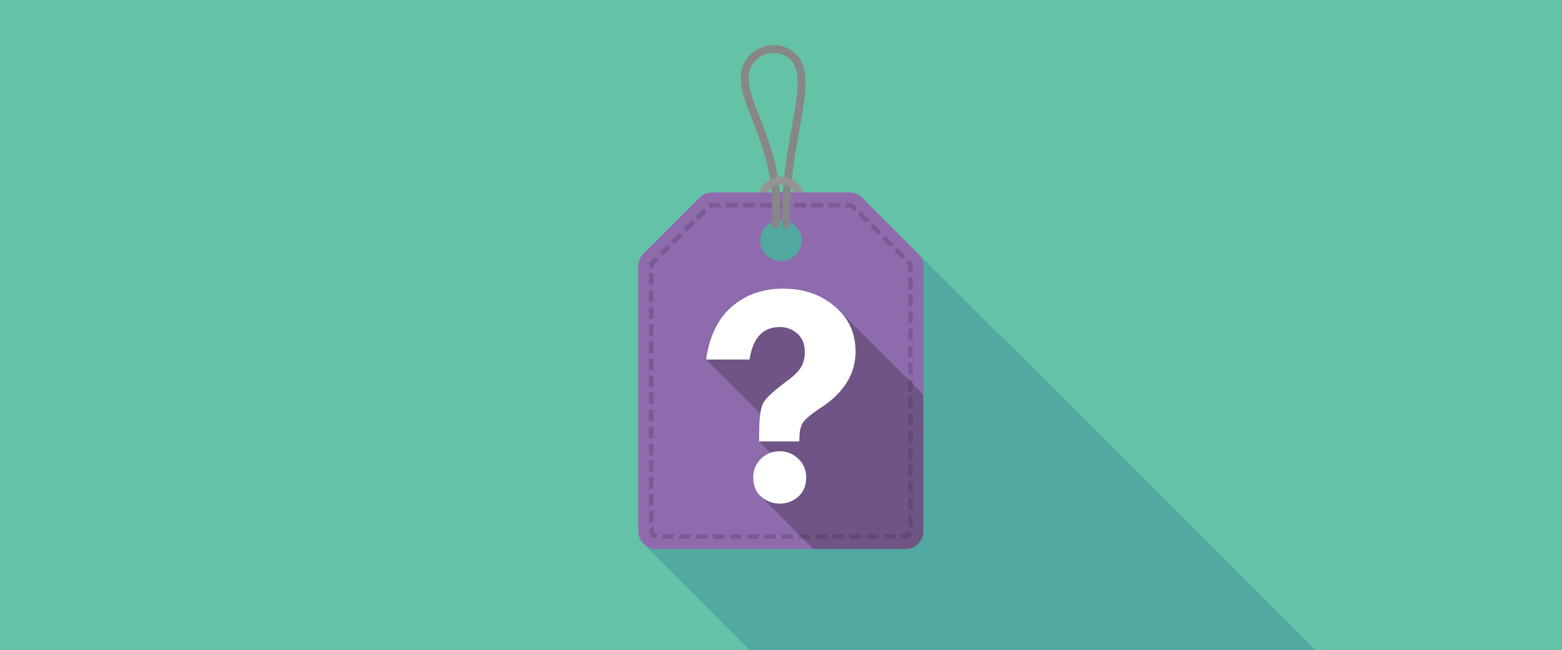 Price tag with question mark