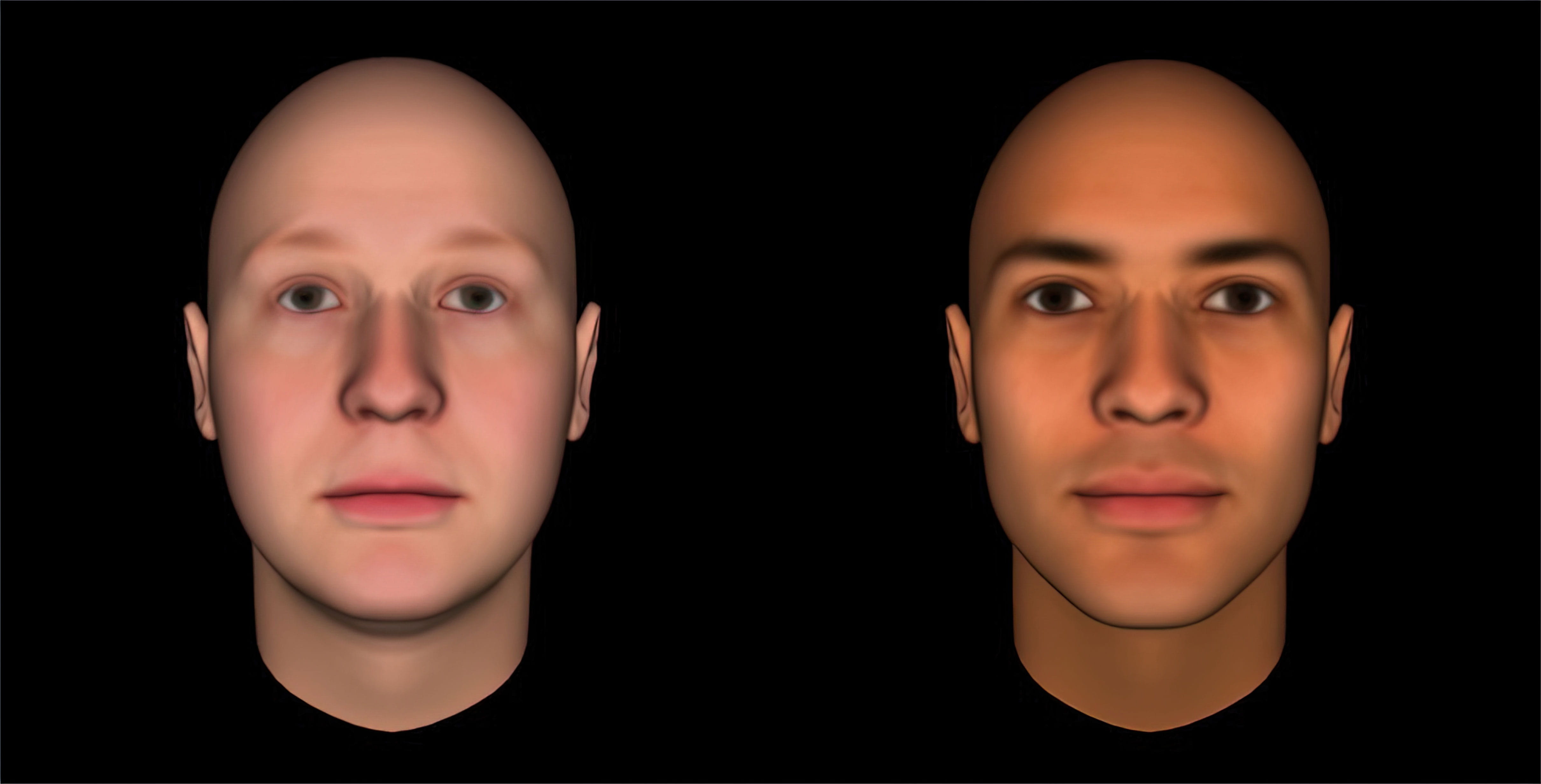 Computer-modeled faces