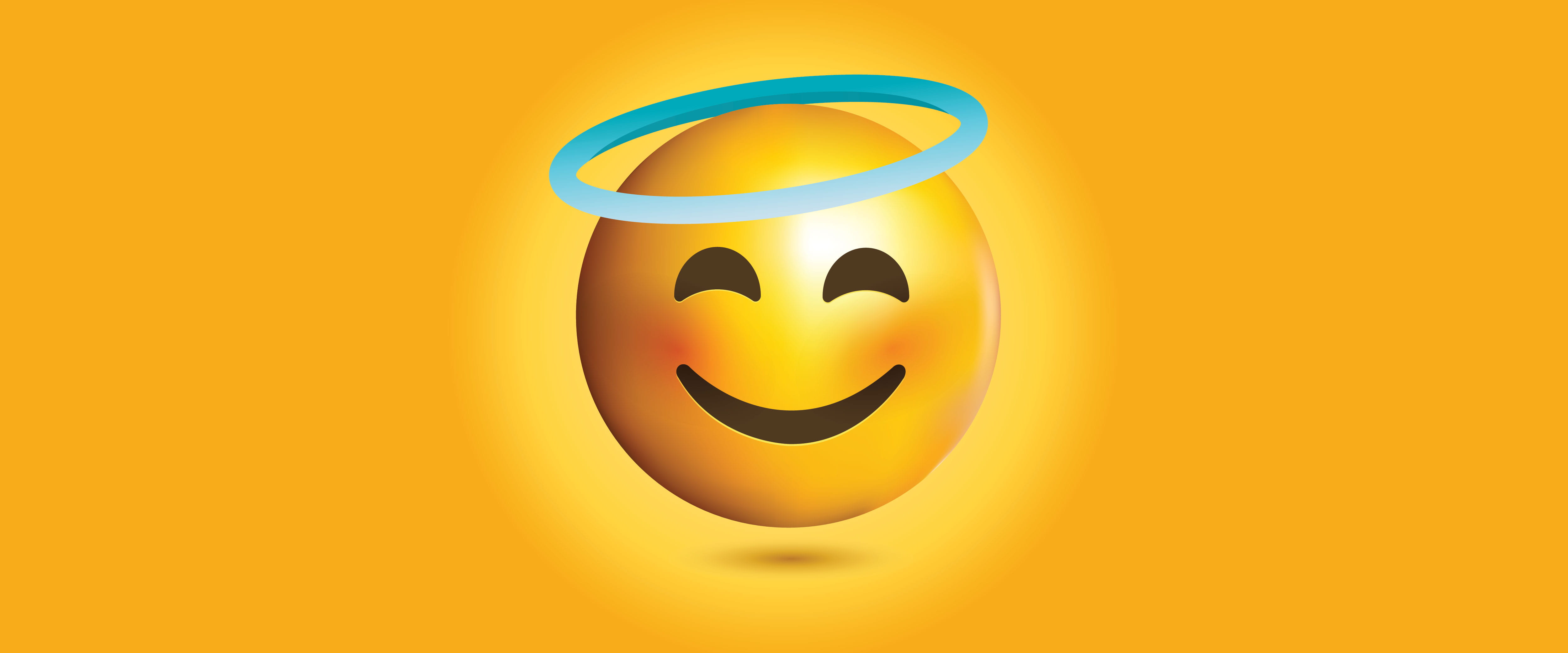 Illustration of a halo on a smiley face