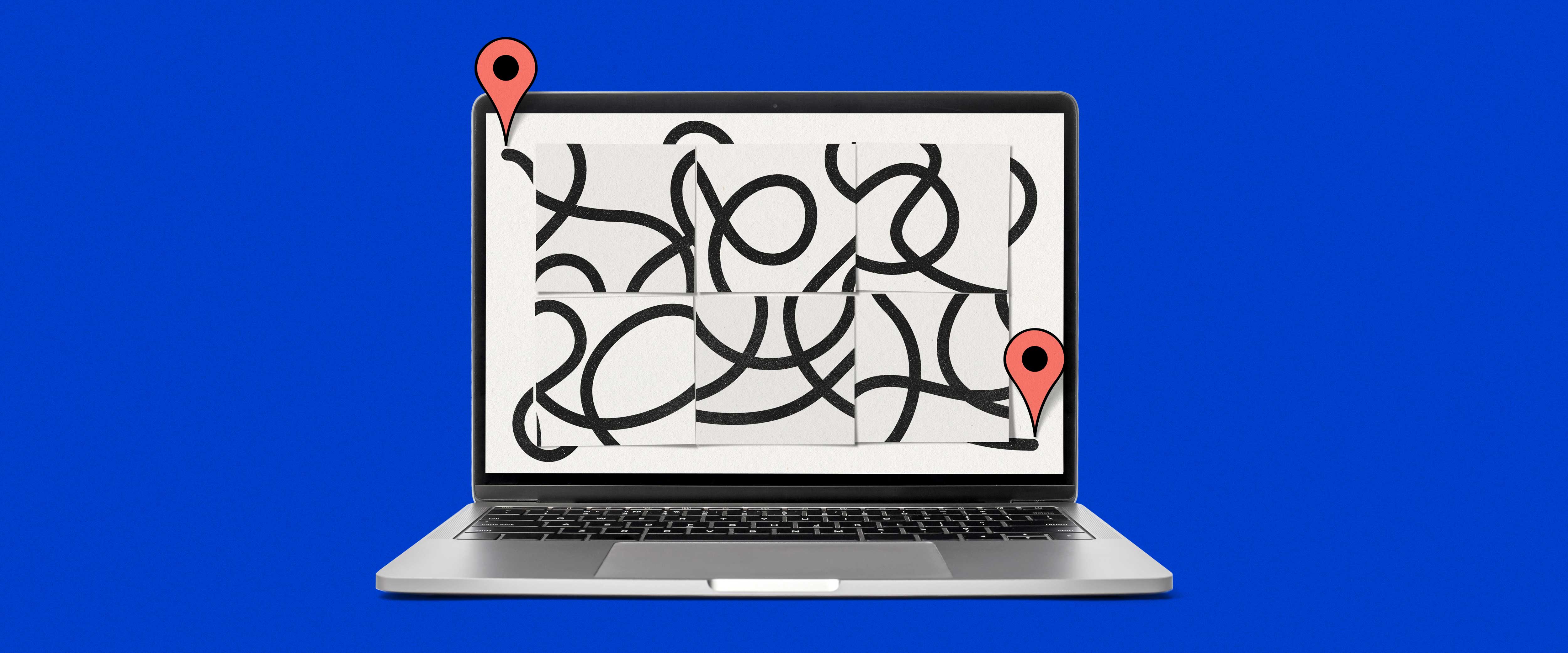 Computer screen showing a mixed-up path