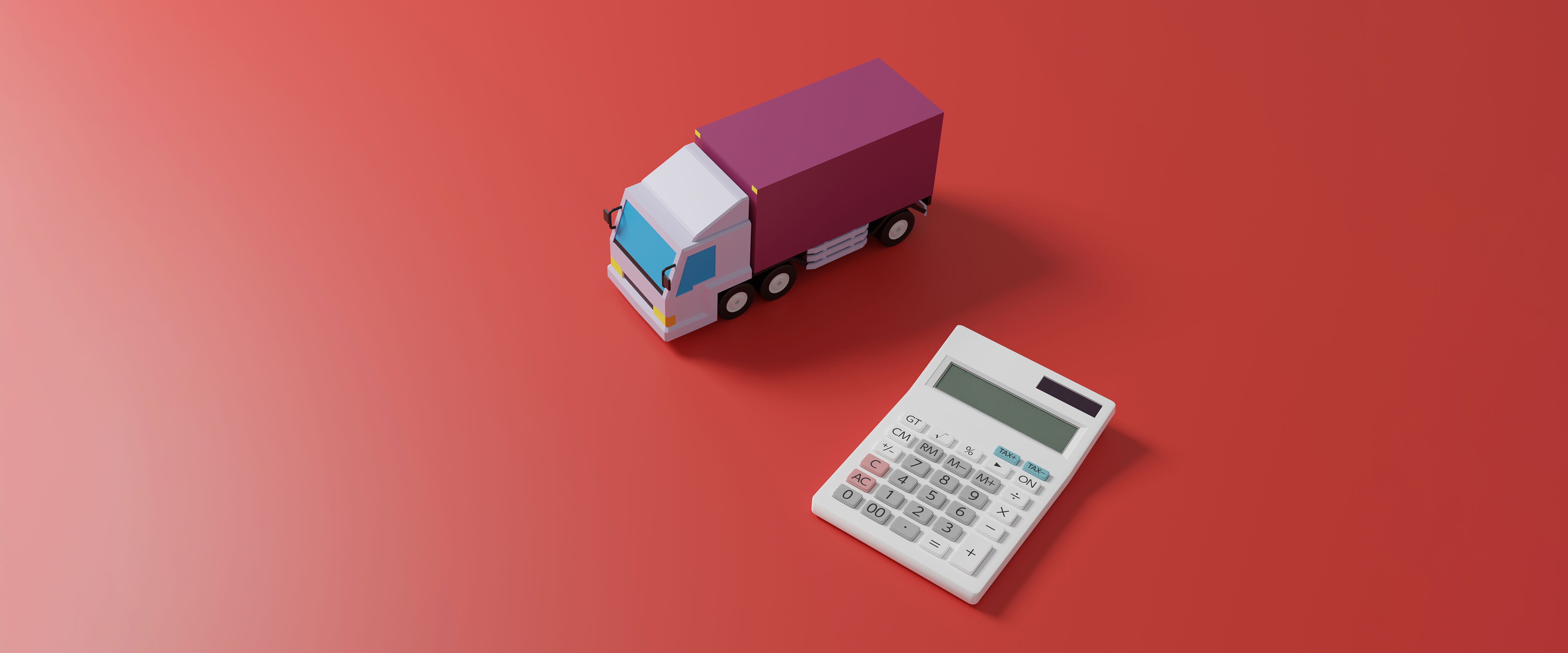 Moving truck and calculator