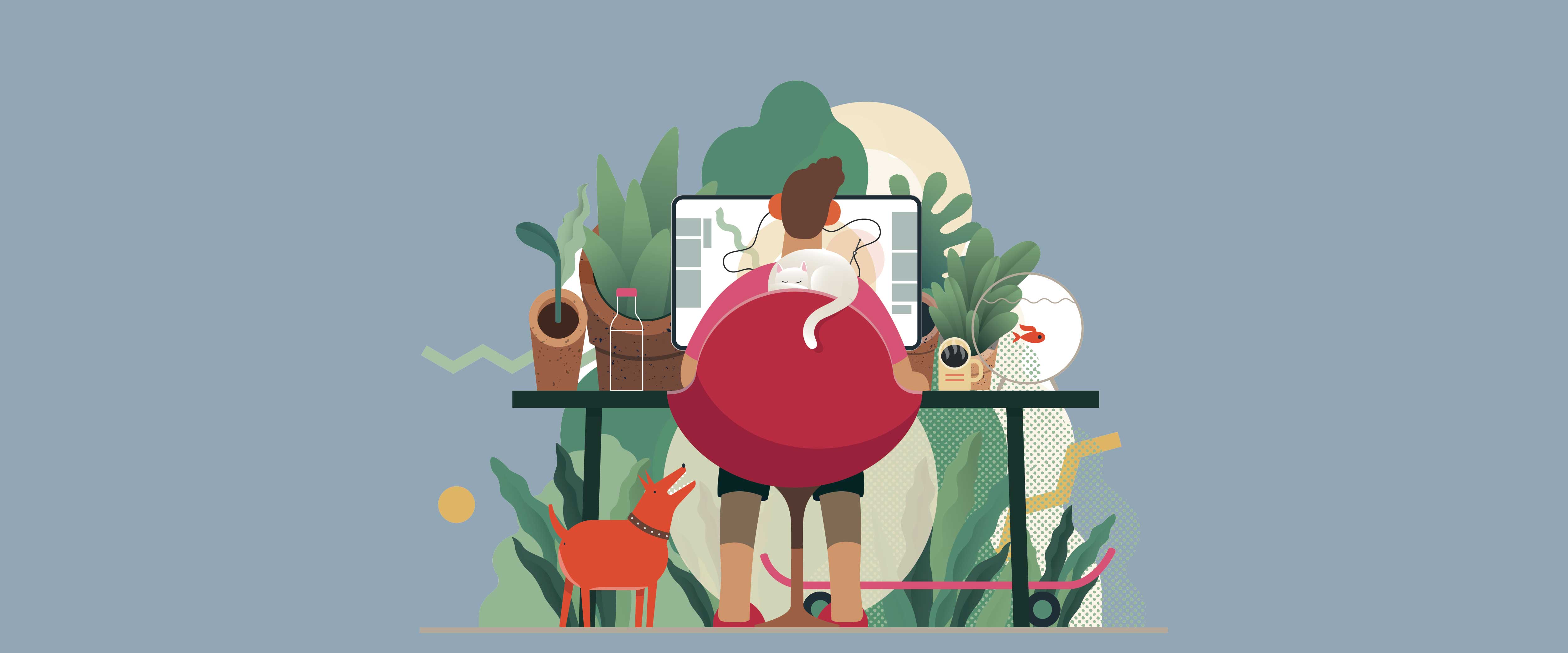 Person working in home office