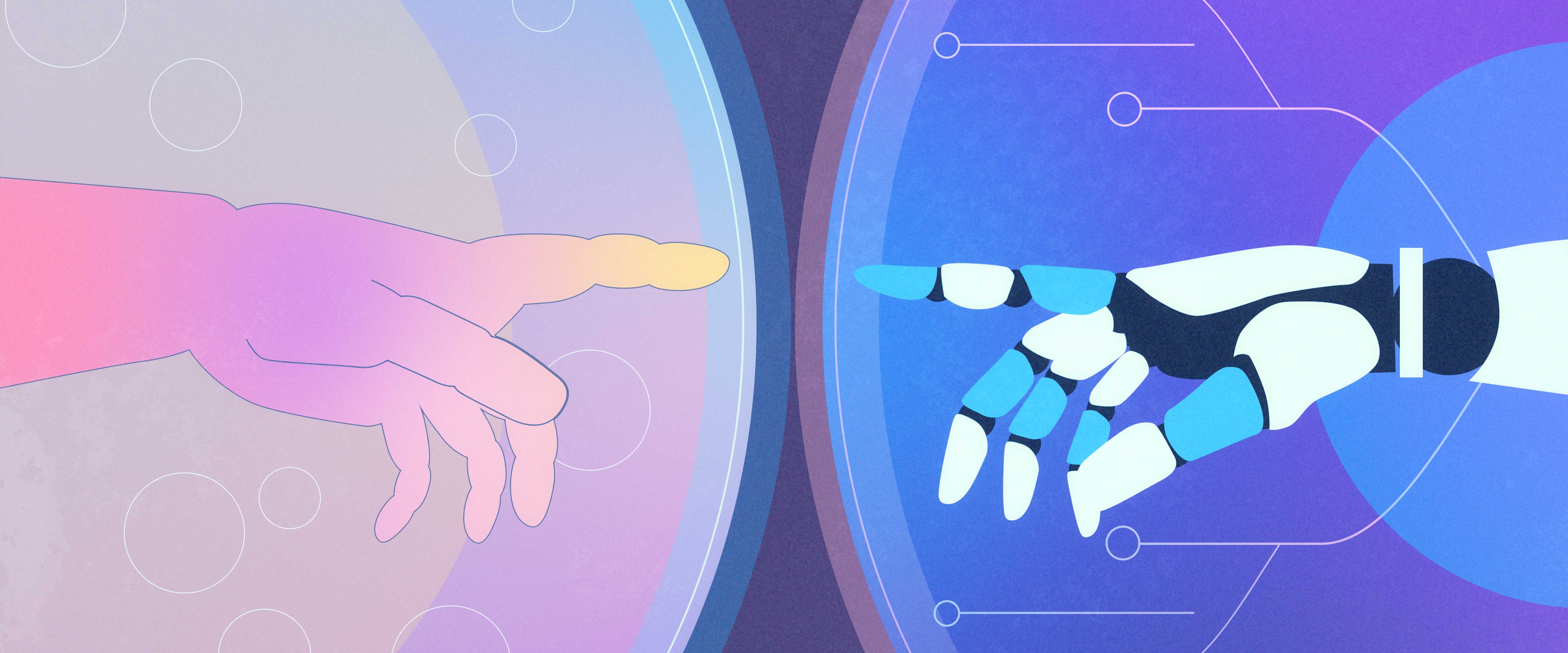 "The Creation of Adam" with robot hand