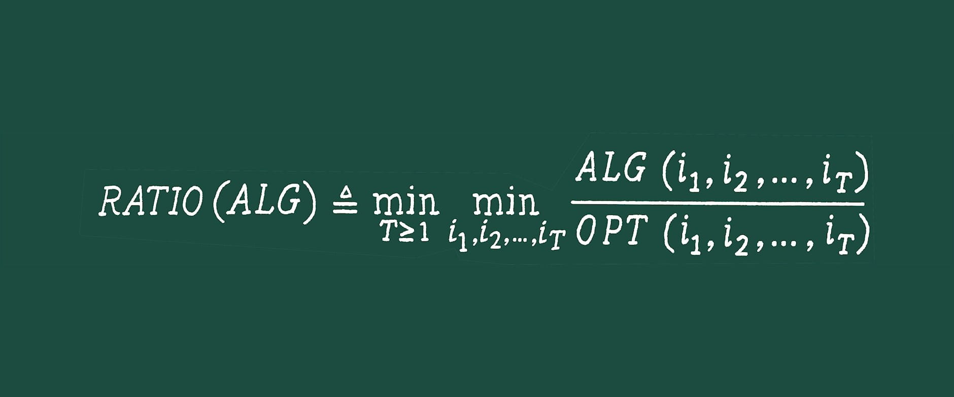 Equation written in chalkboard style