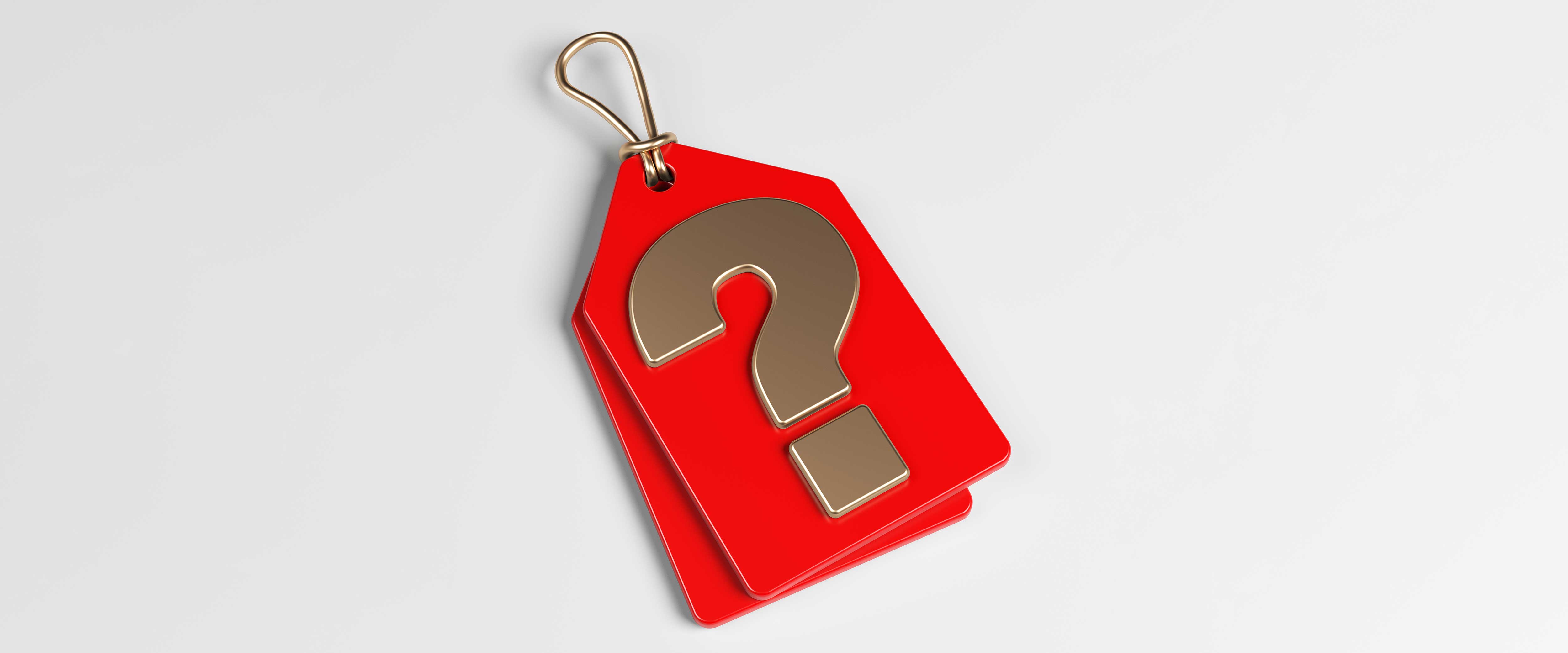 Price tag with question mark