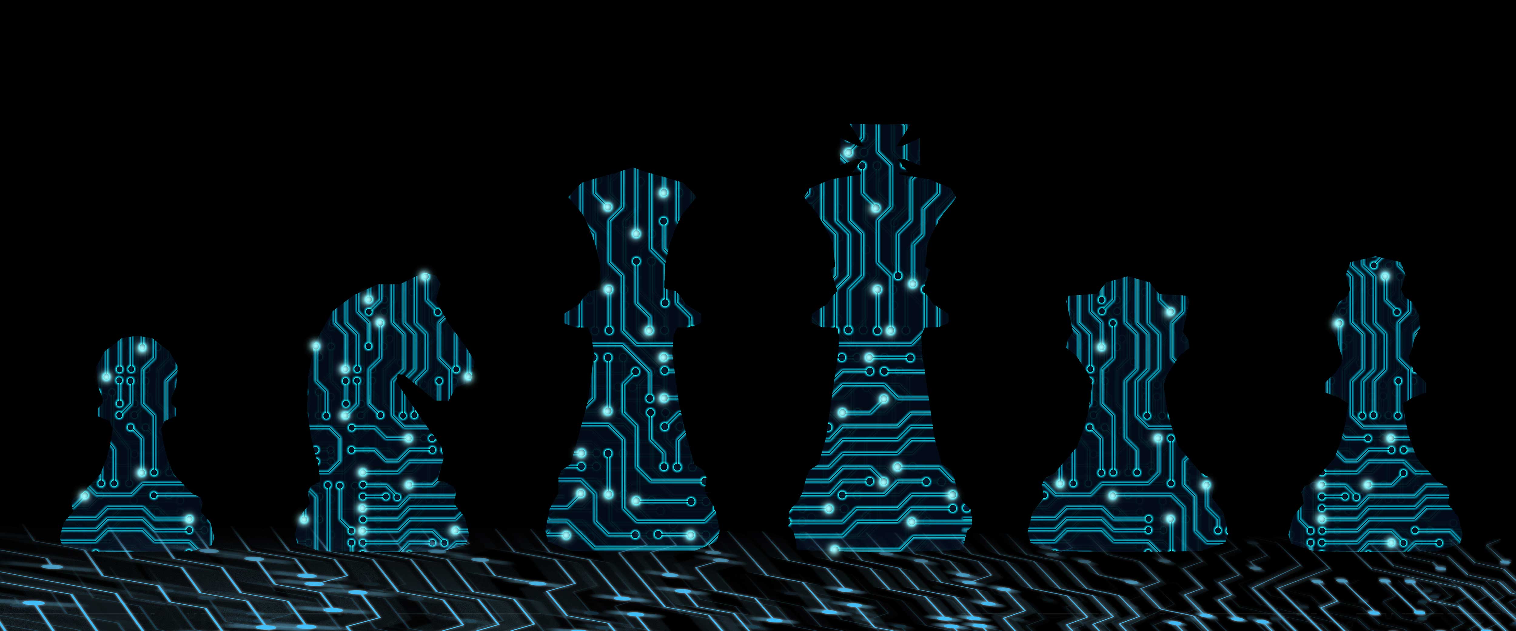 Computer circuit chess pieces