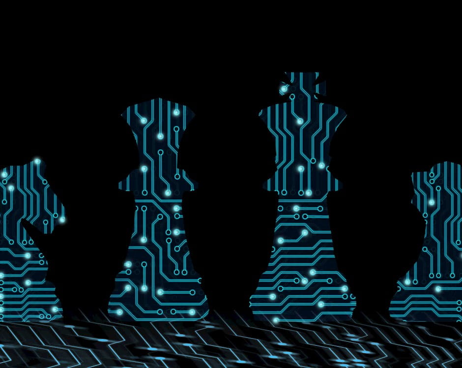 Computer circuit chess pieces