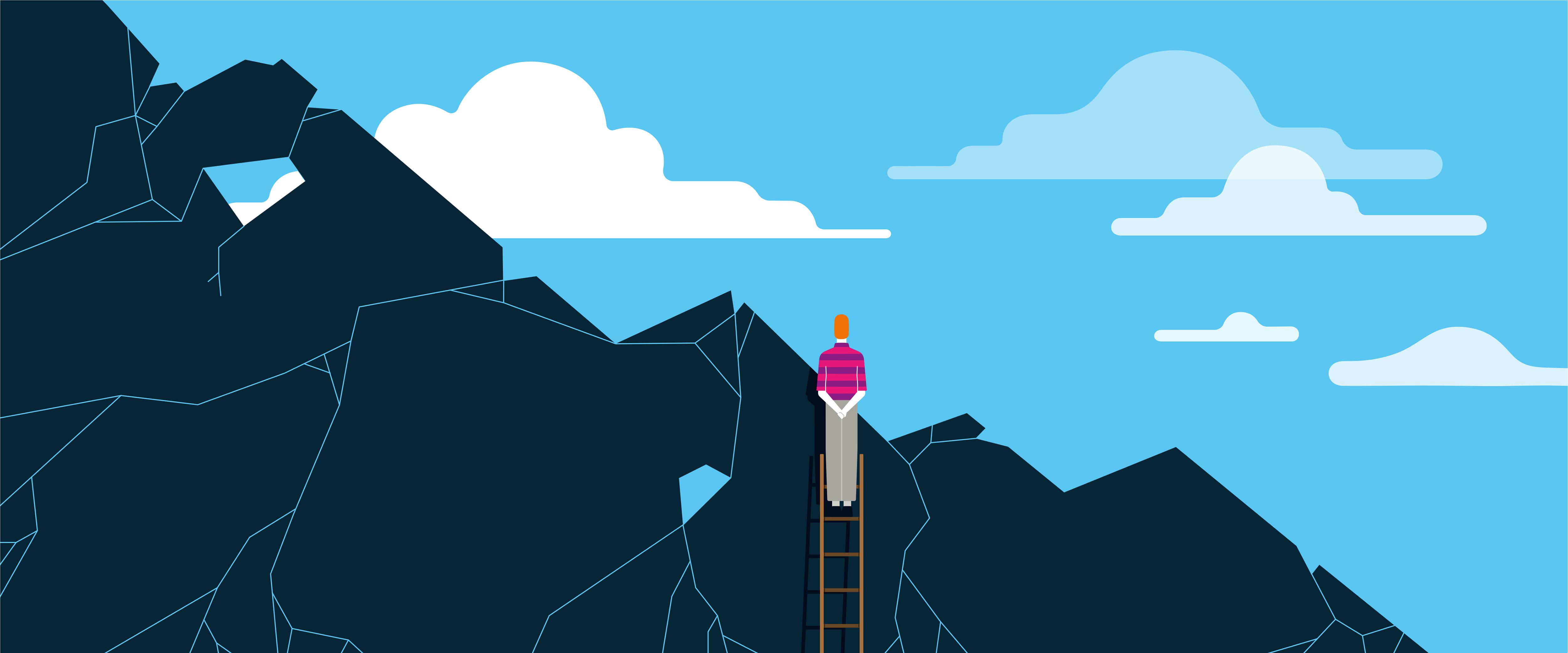 Man looking at clear sky