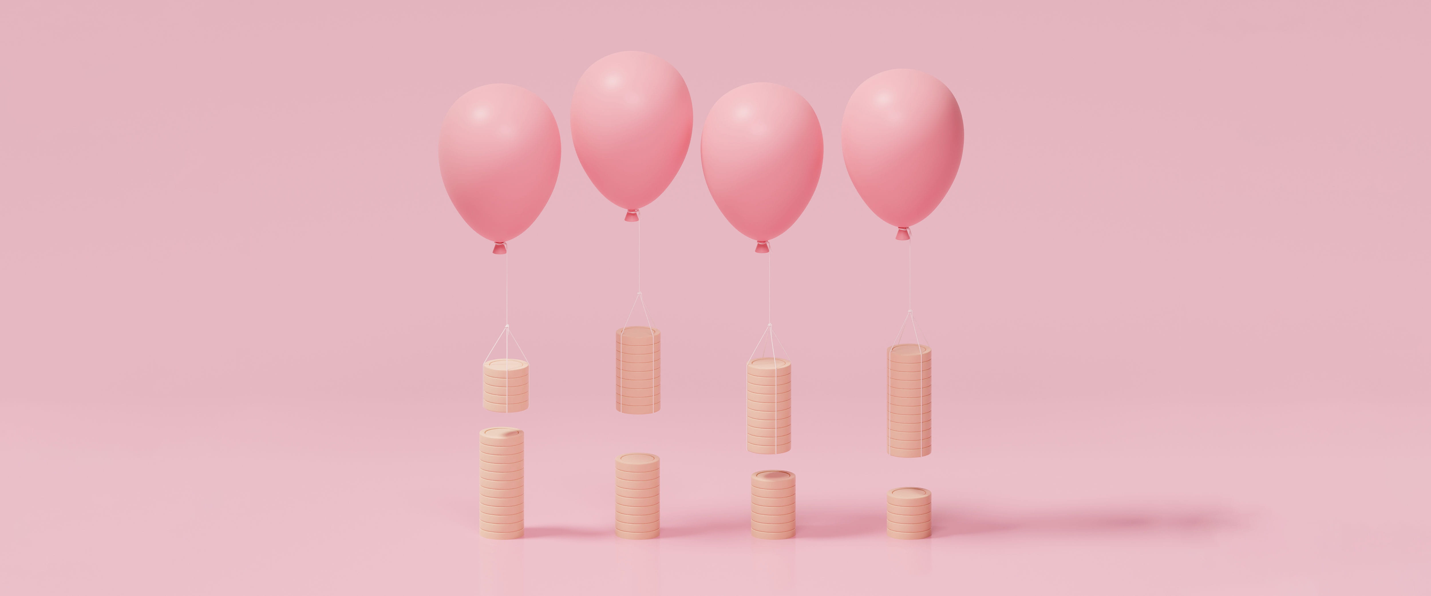 Balloons tied to coins