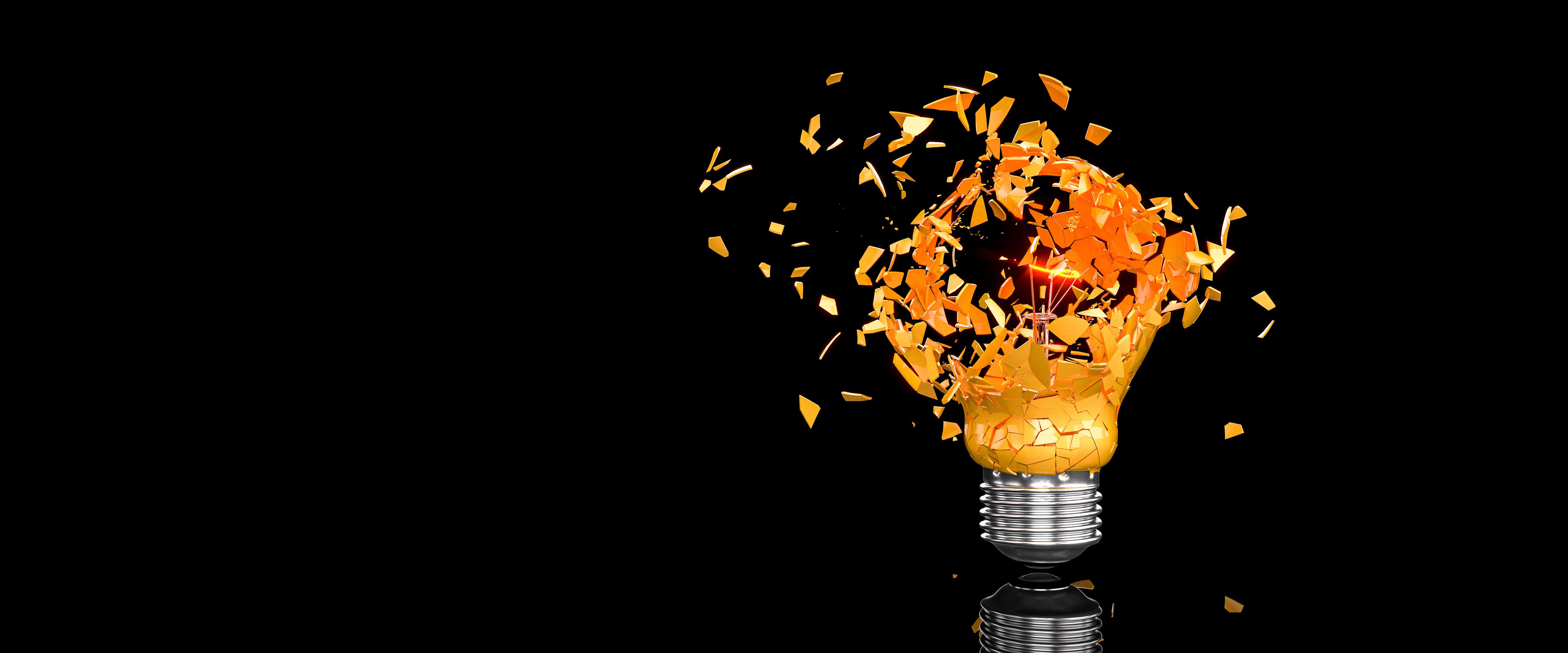 Shattering light bulb