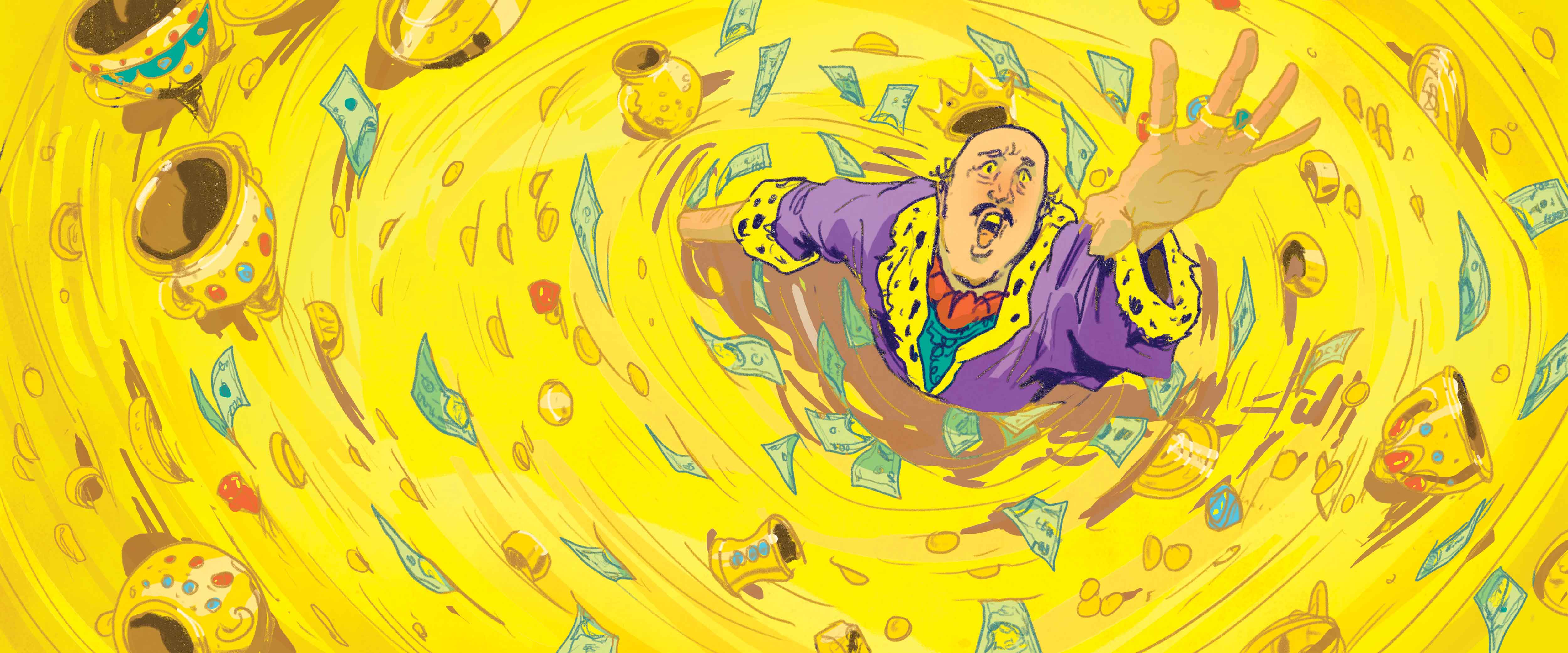 Man caught in golden whirlpool