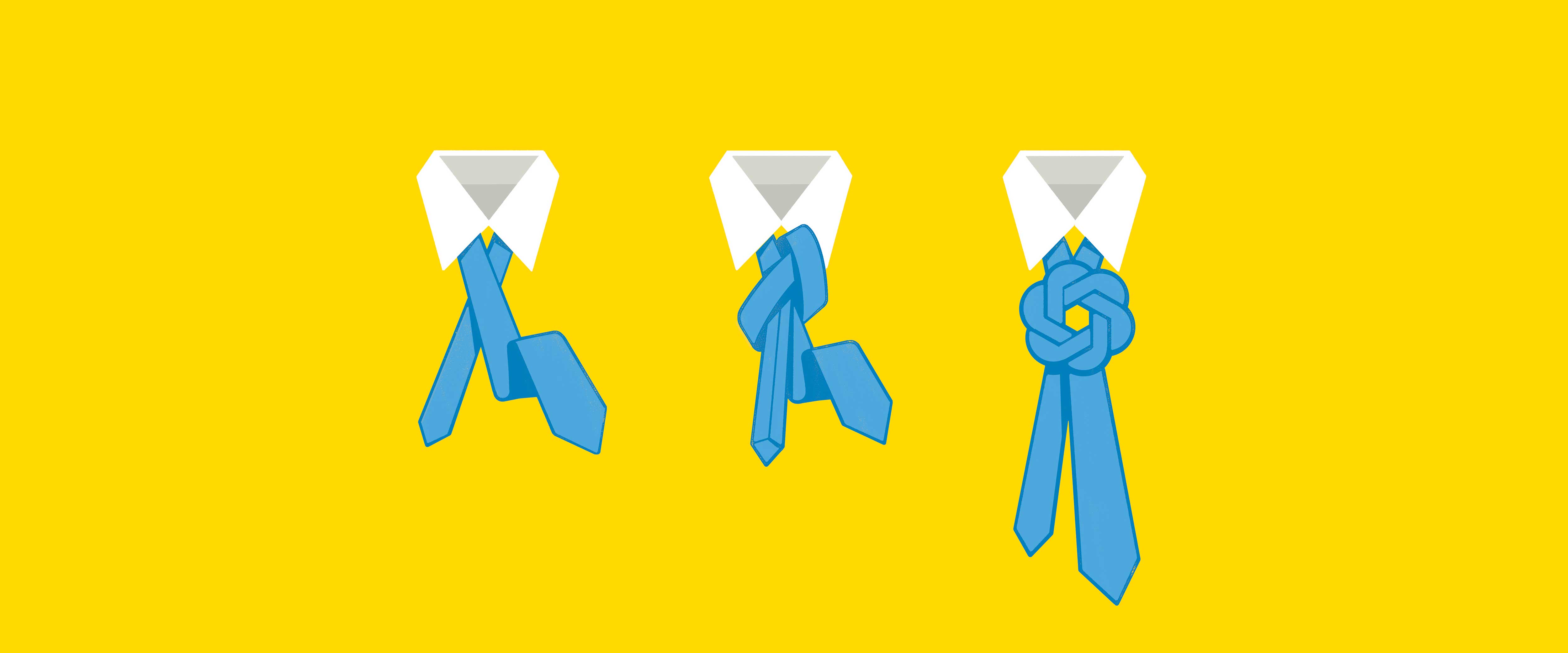 Necktie being tied in shape of OpenAI logo