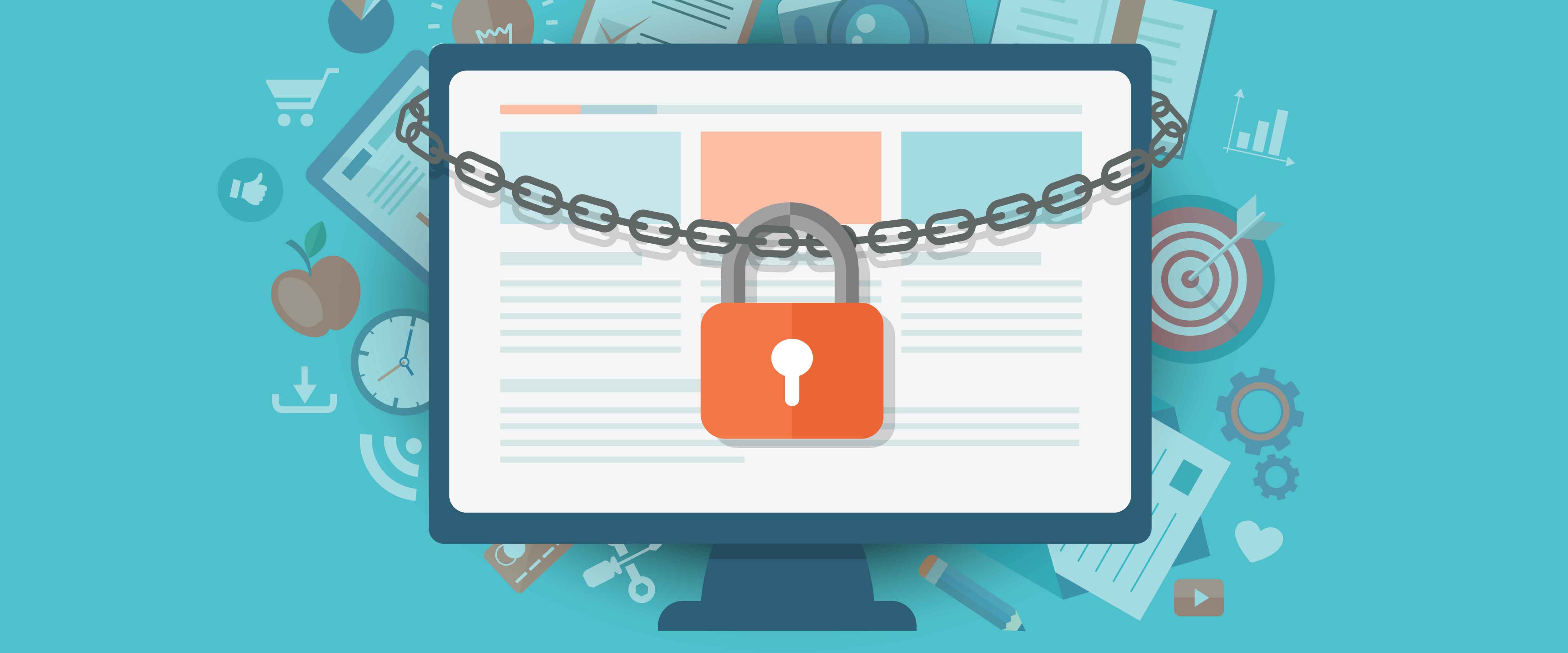 Computer monitor with padlock