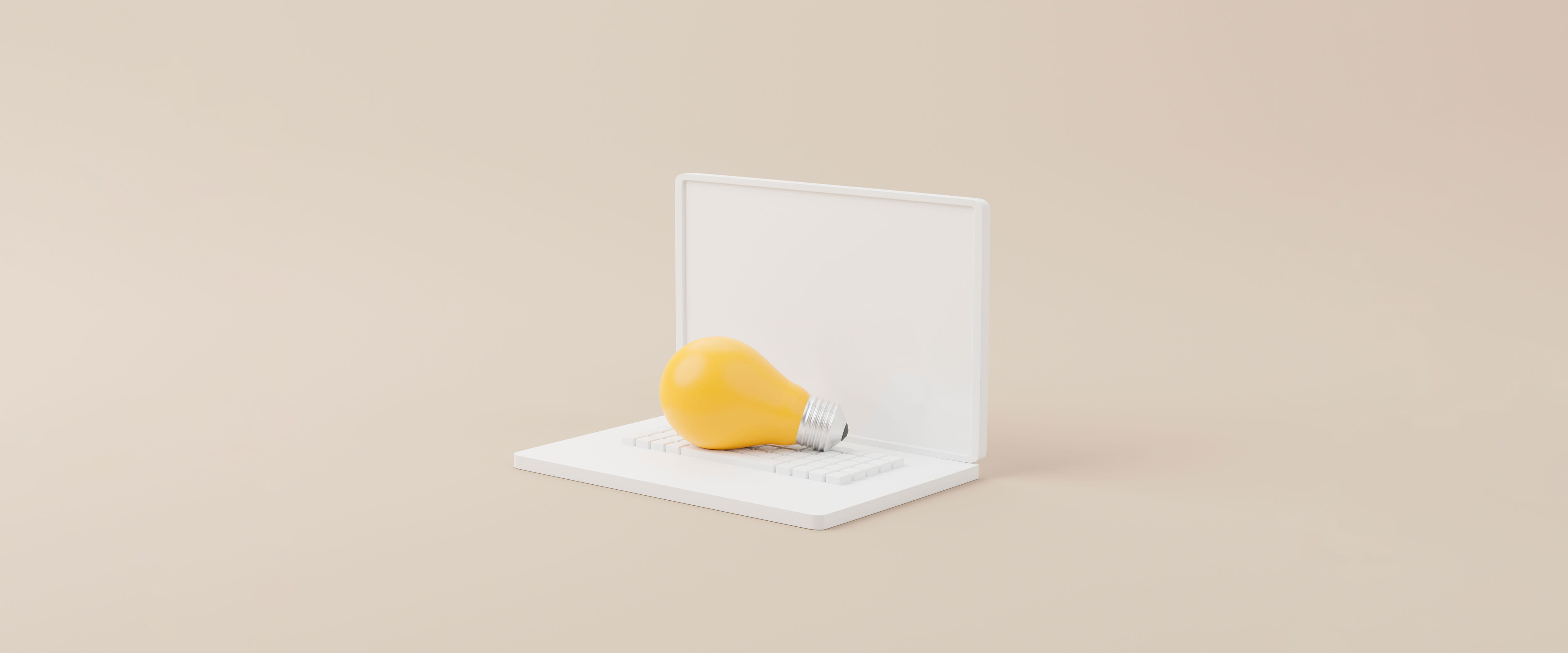 Lightbulb on a laptop