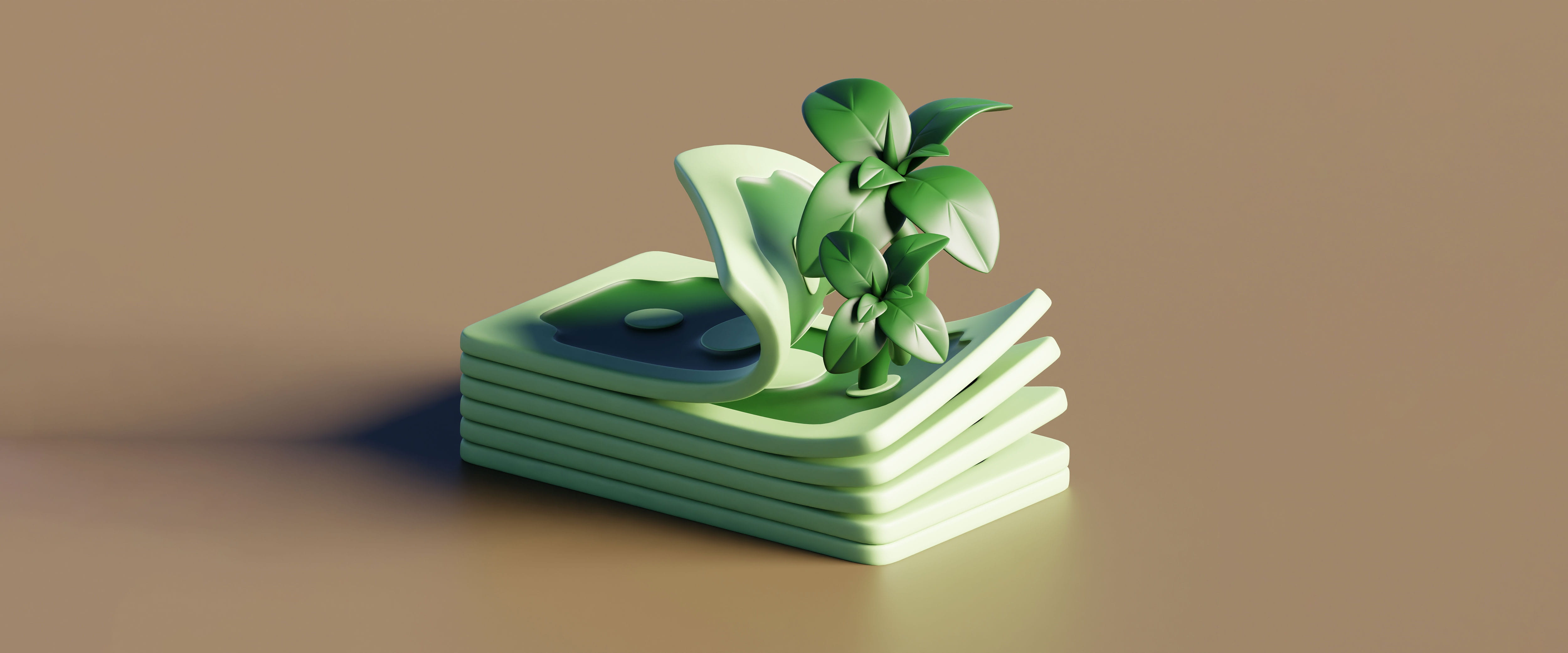 Plant growing from money