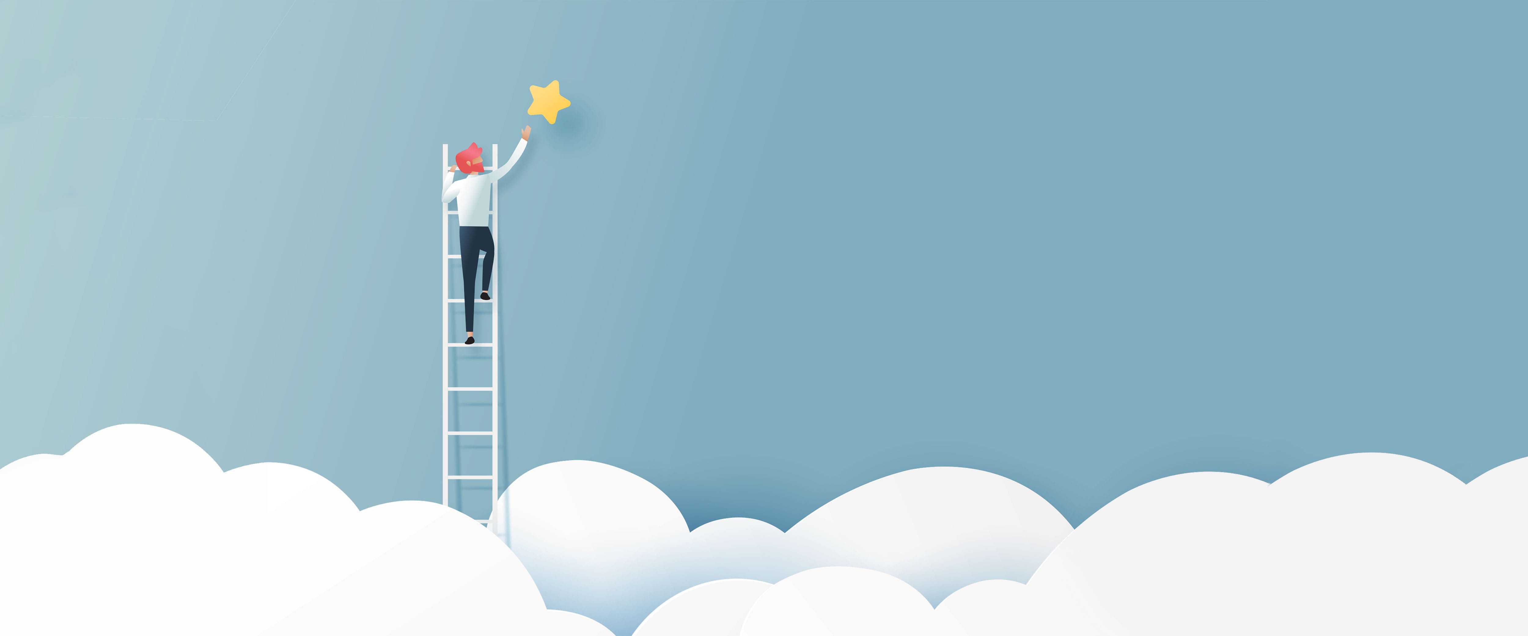 Climbing ladder to a star