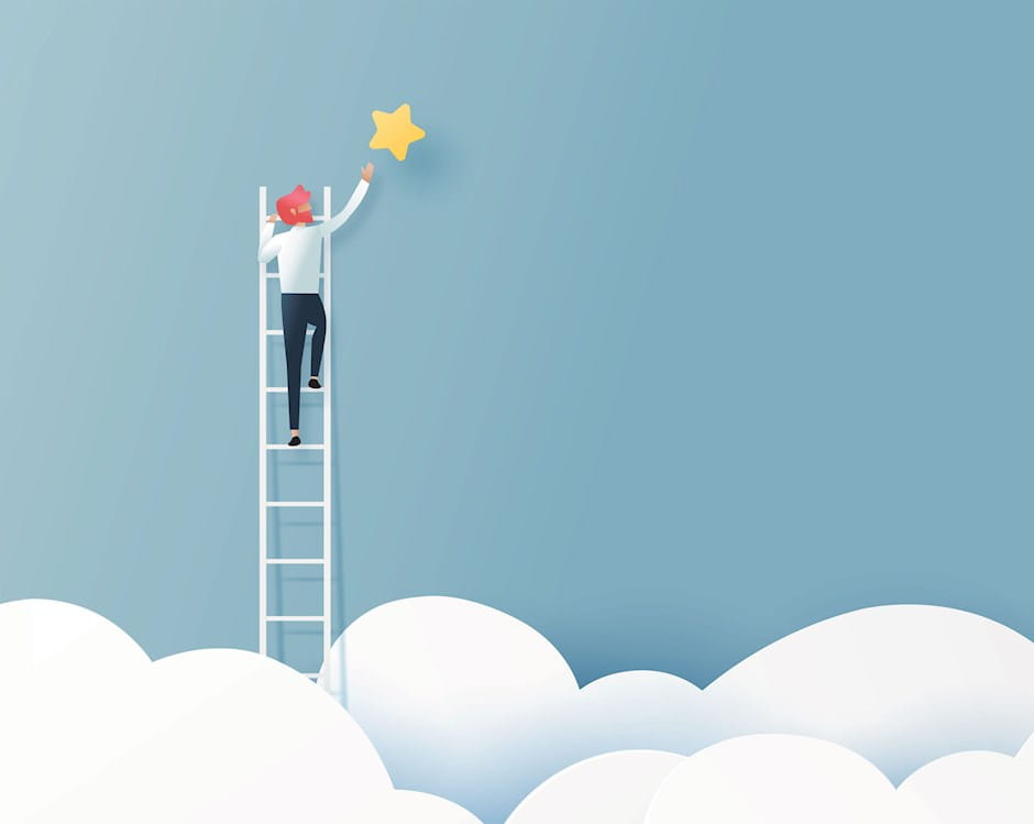 Climbing ladder to a star