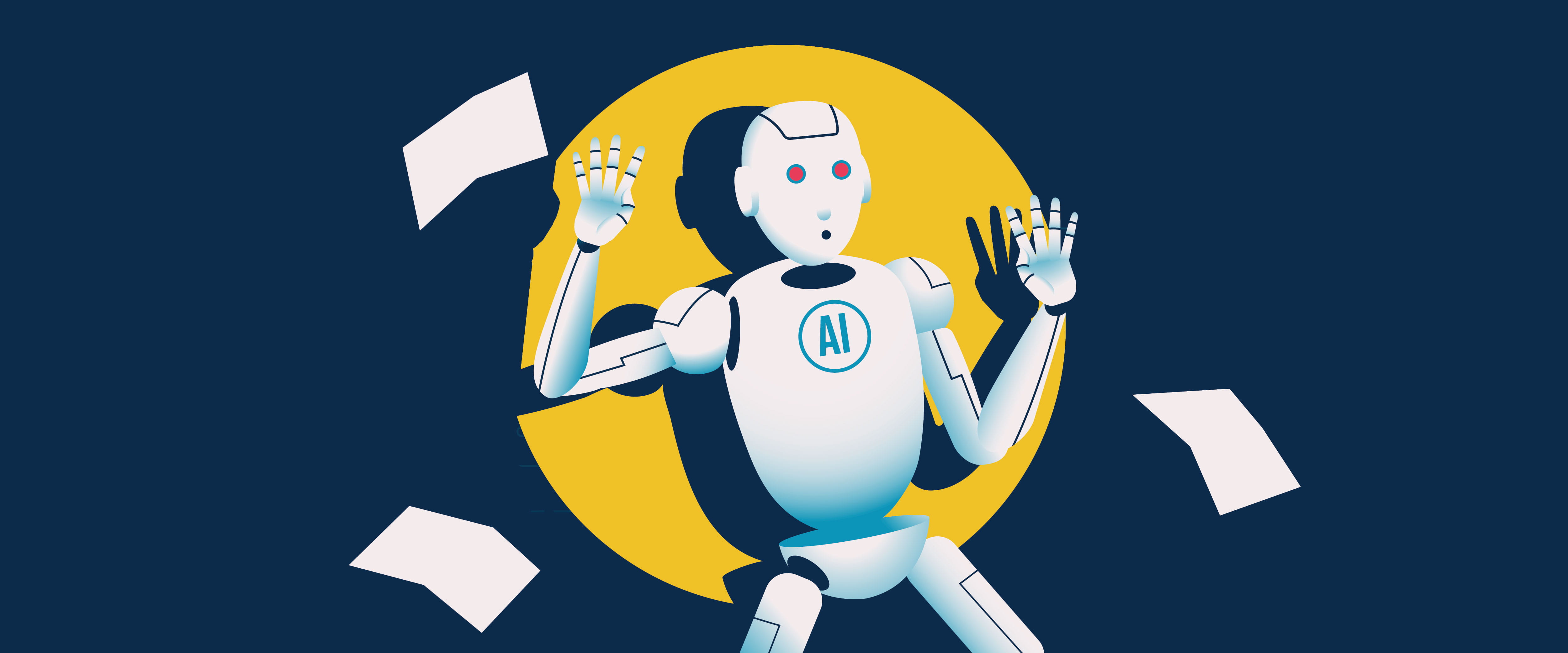 Robot in searchlight