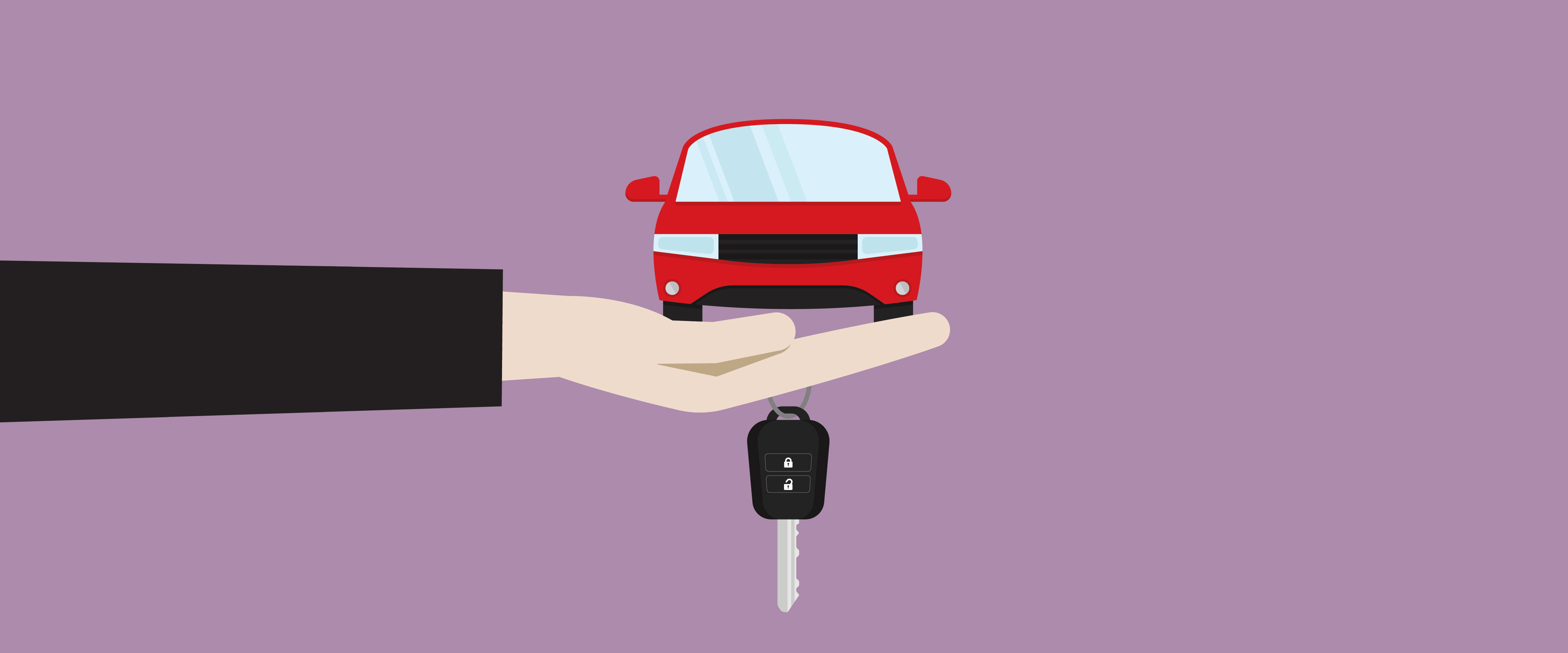 Hand holding car and key
