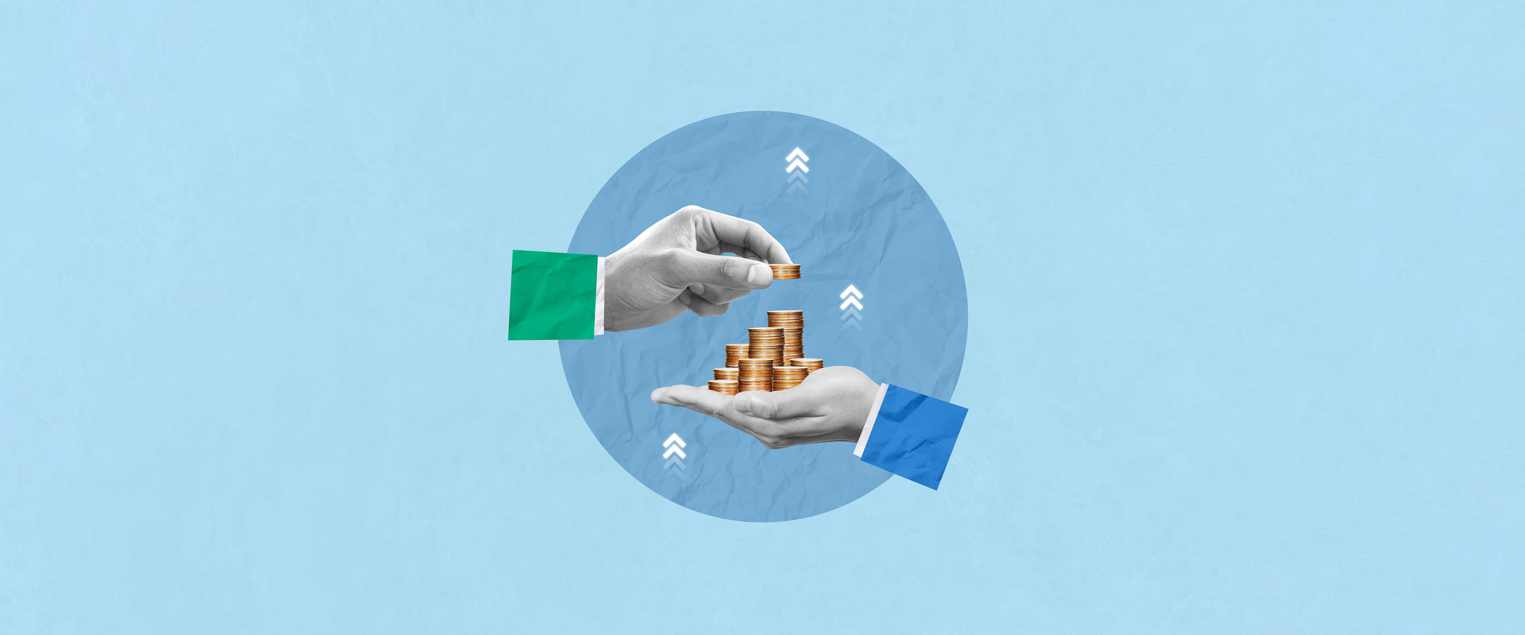 Hands exchanging money