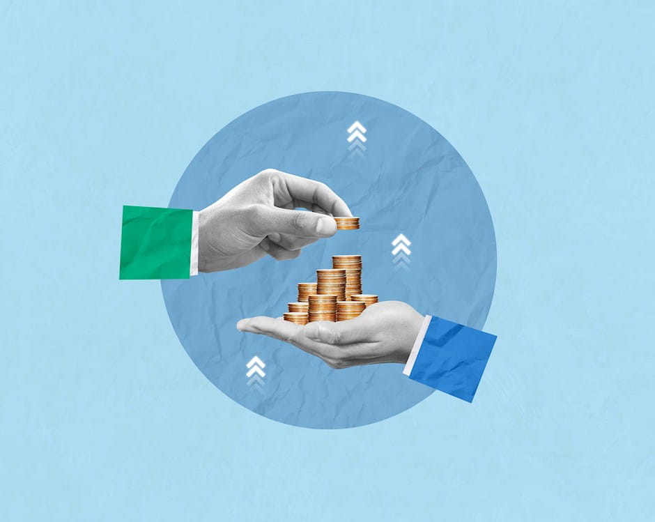 Hands exchanging money