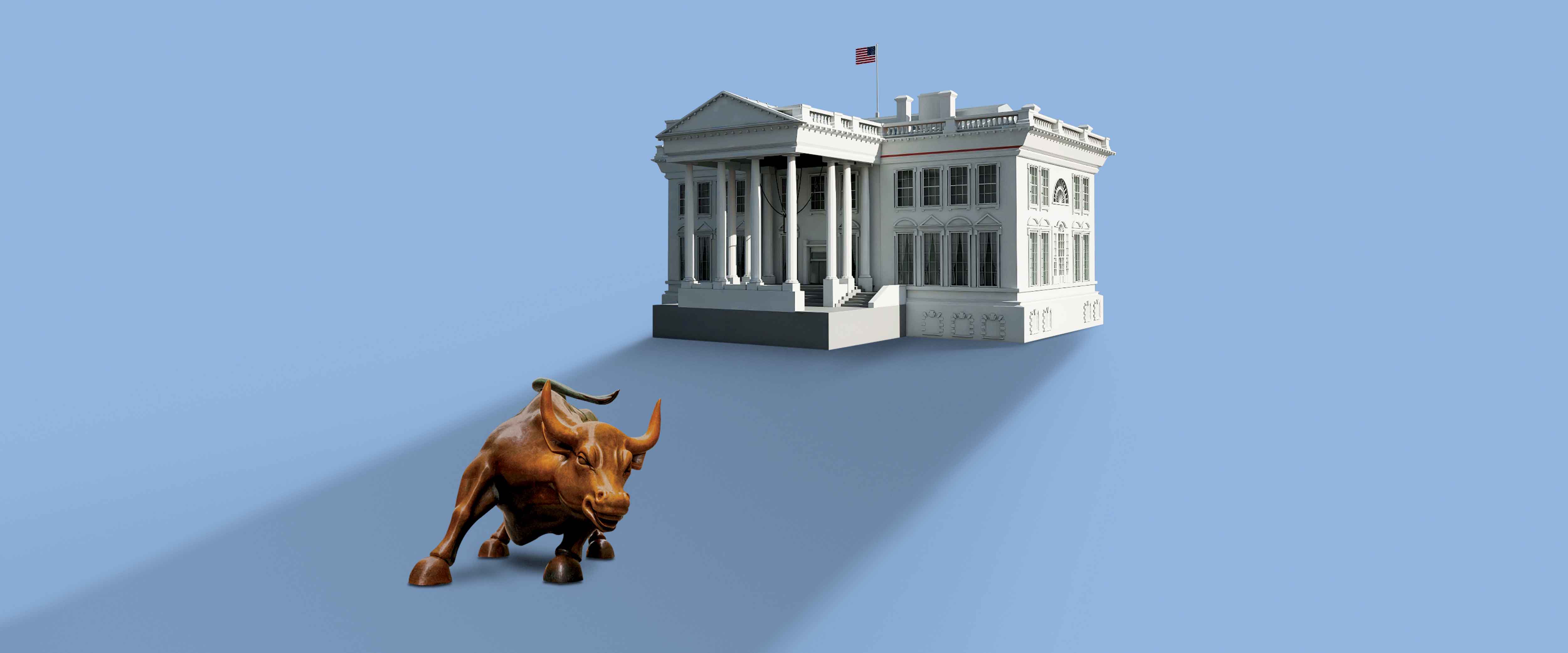 Wall Street bull in the shadow of the White House