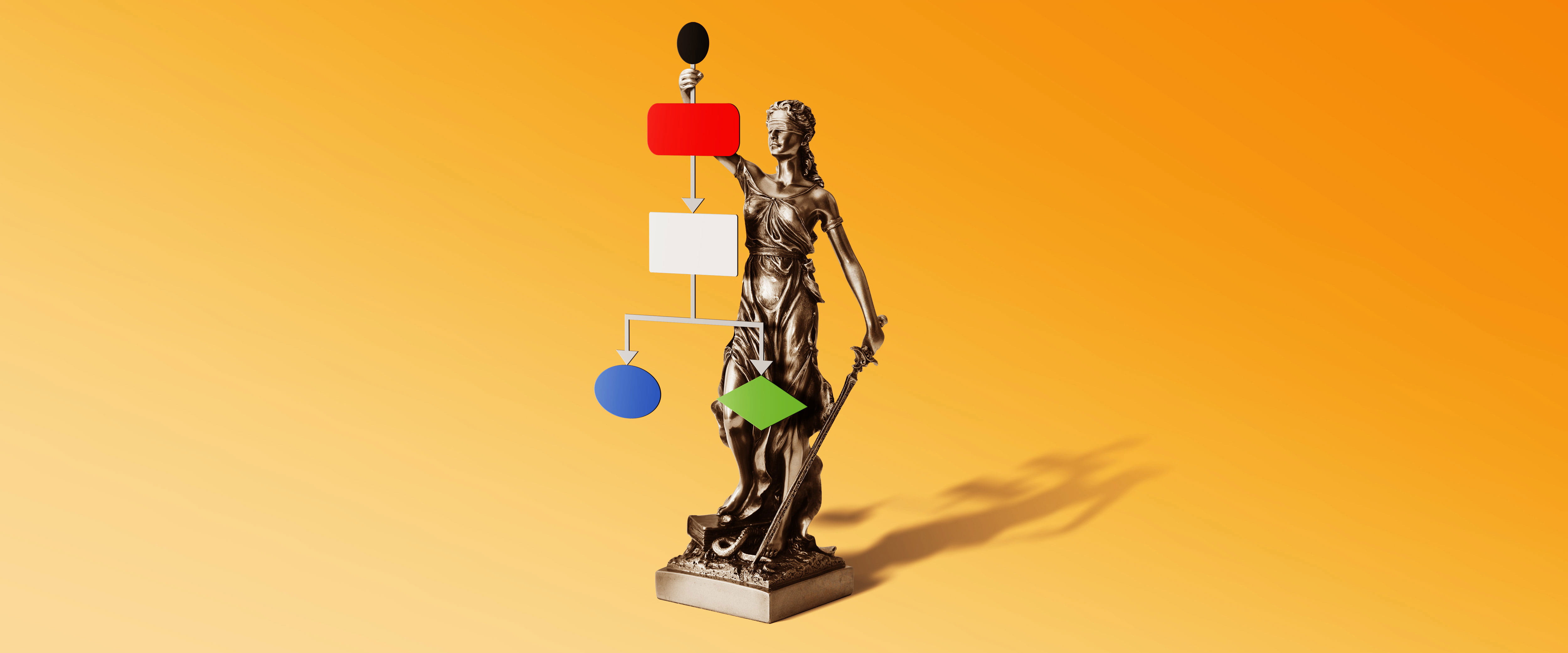 Statue of Justice holding algorithm