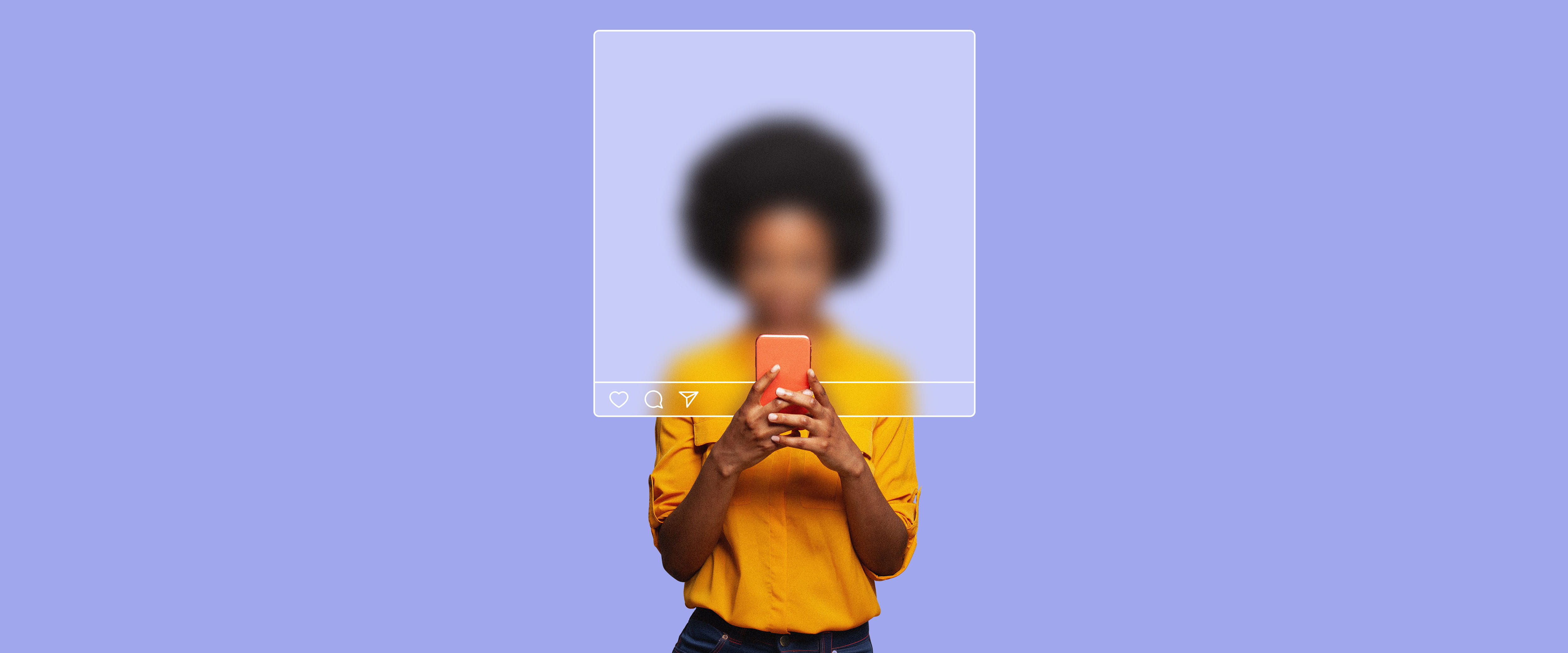 Person with blurred face holding phone