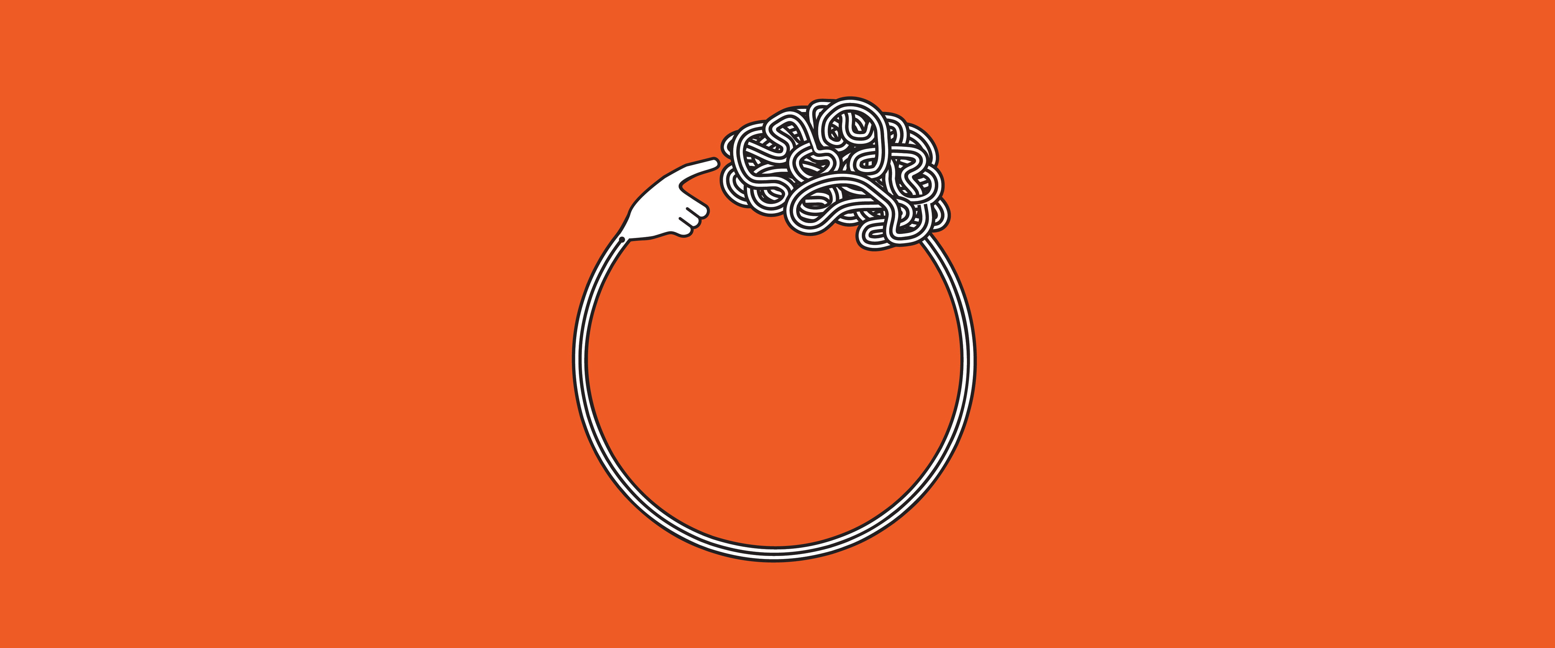 Brain pointing at itself