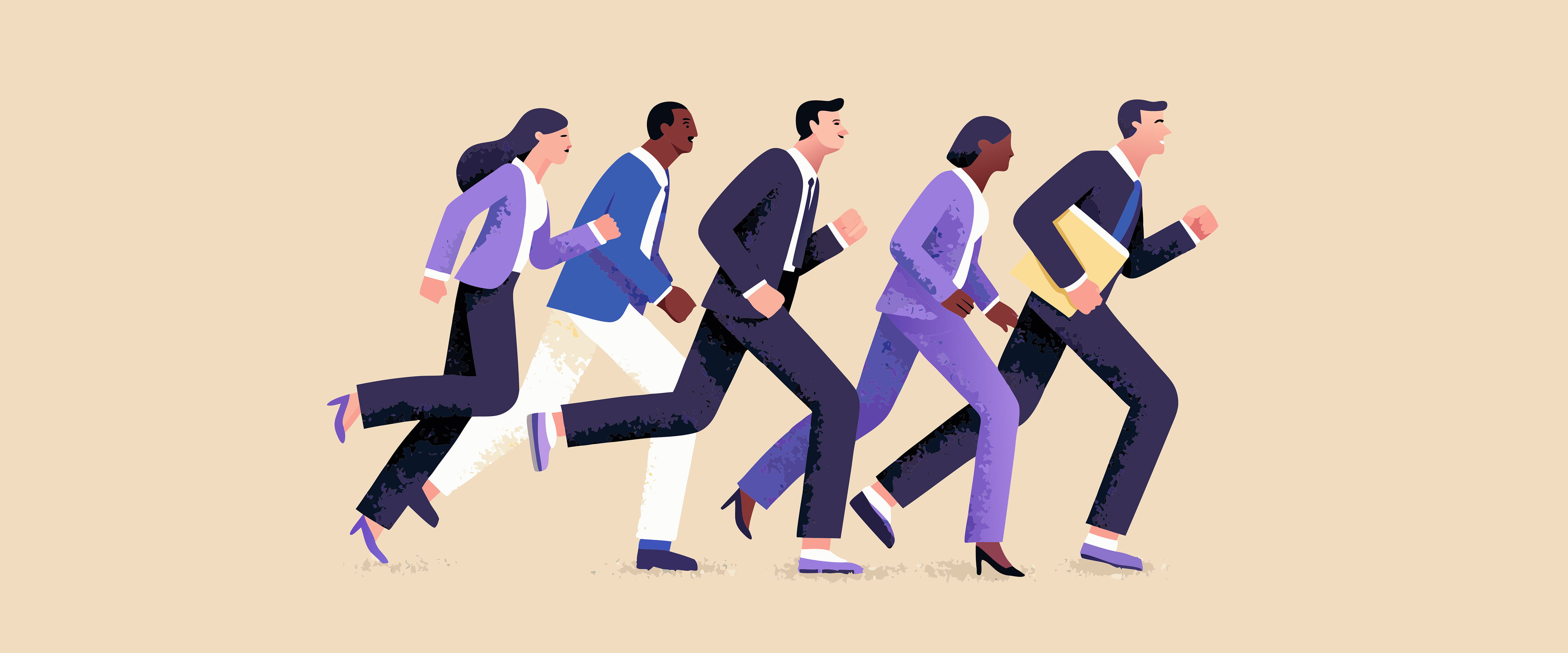 businesspeople racing