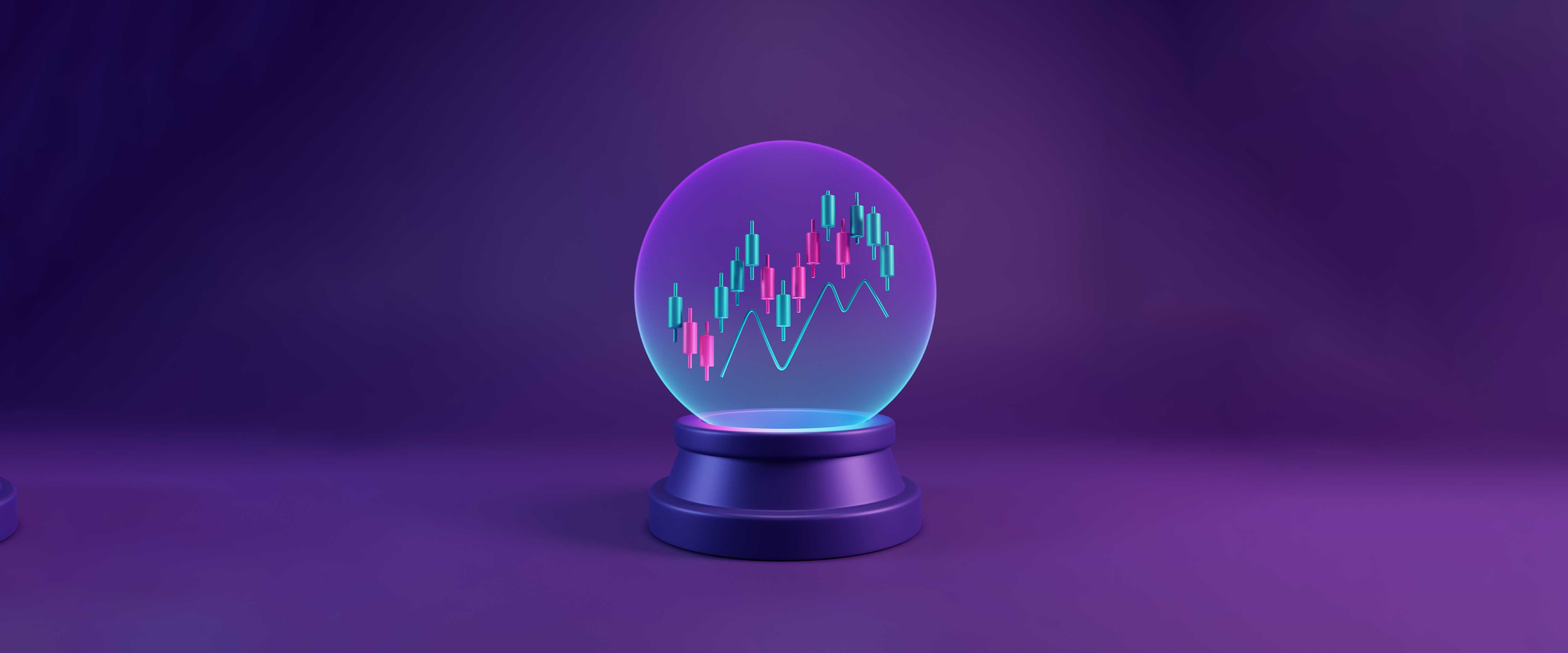 Financial chart inside crystal ball