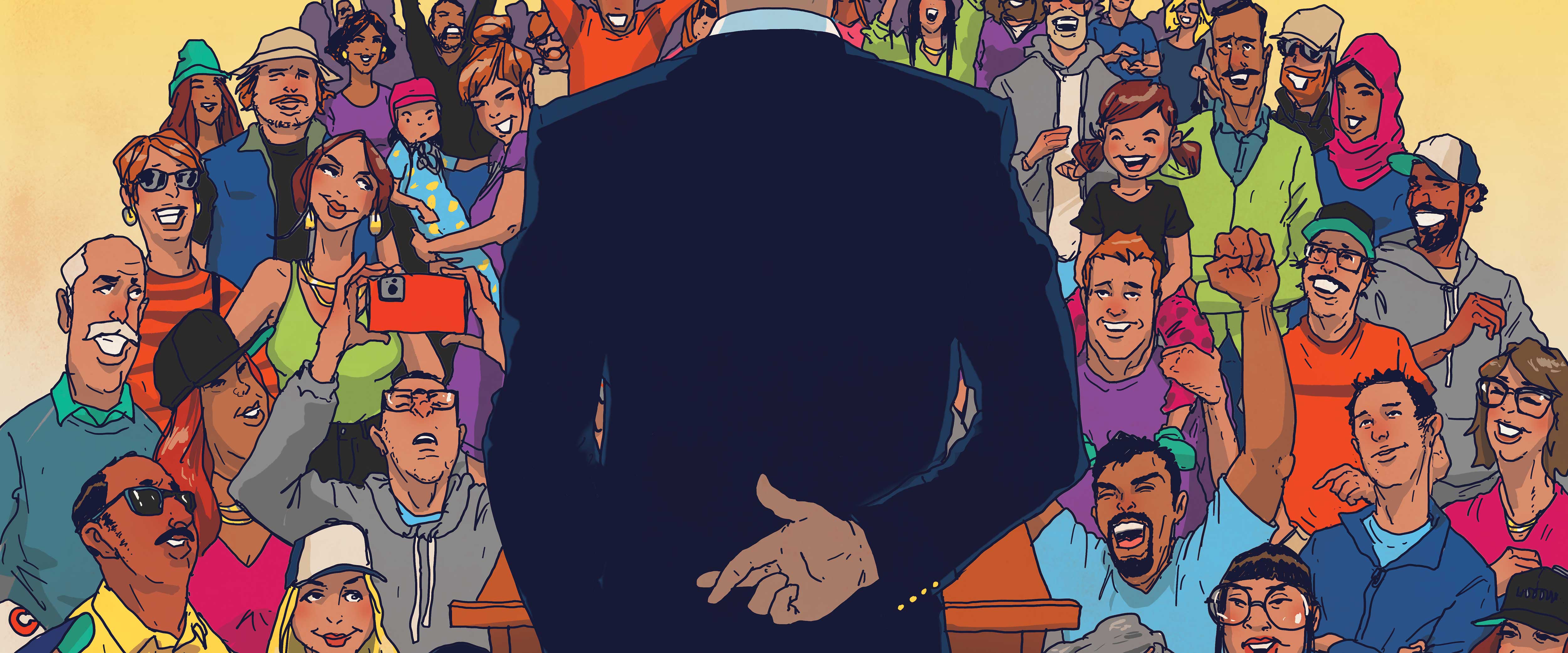 Politician with fingers crossed