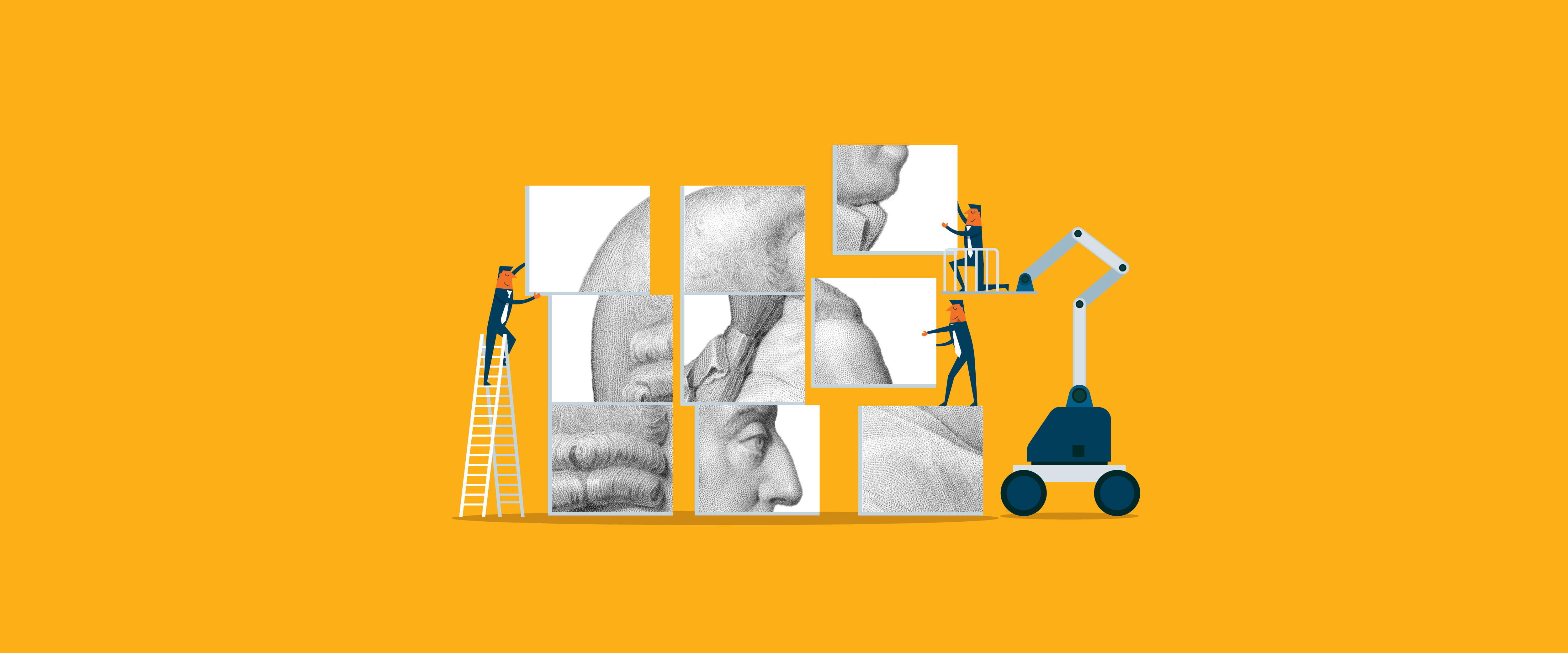 Jumbled face of Adam Smith