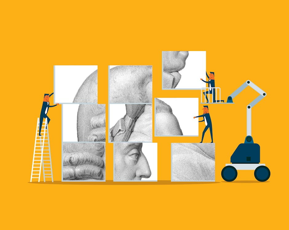 Jumbled face of Adam Smith