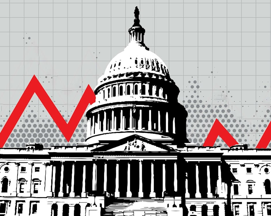 US Capitol with a chart line