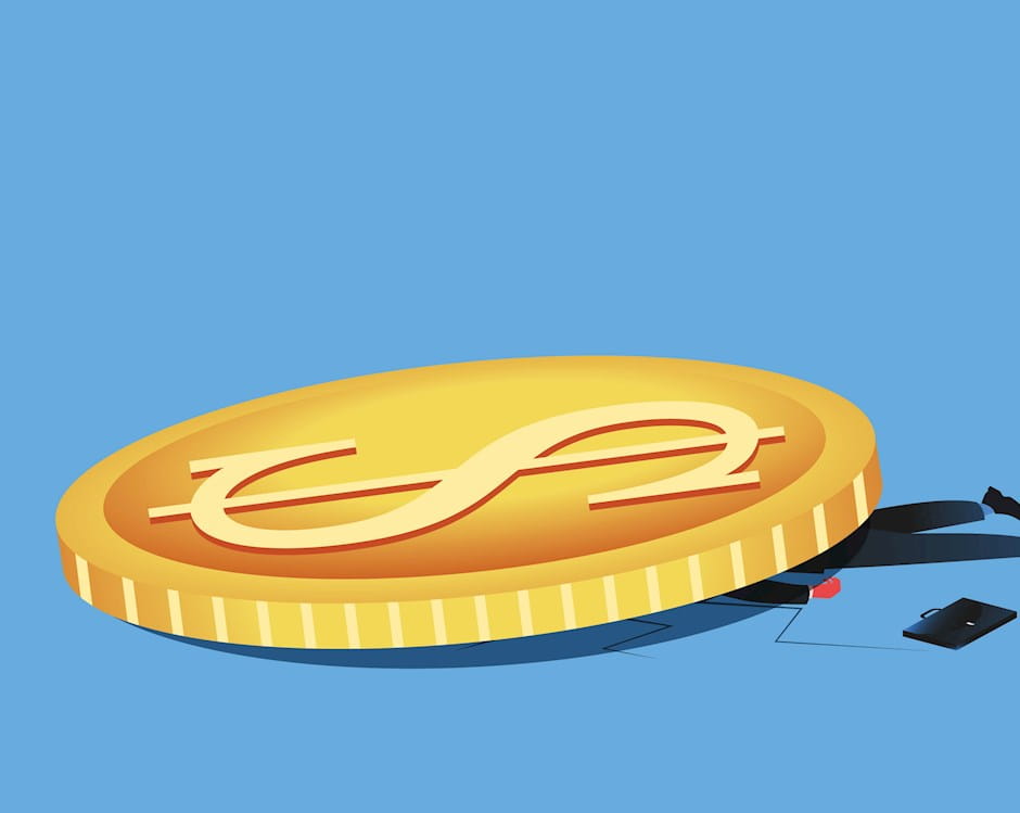 Businessman crushed by giant coin