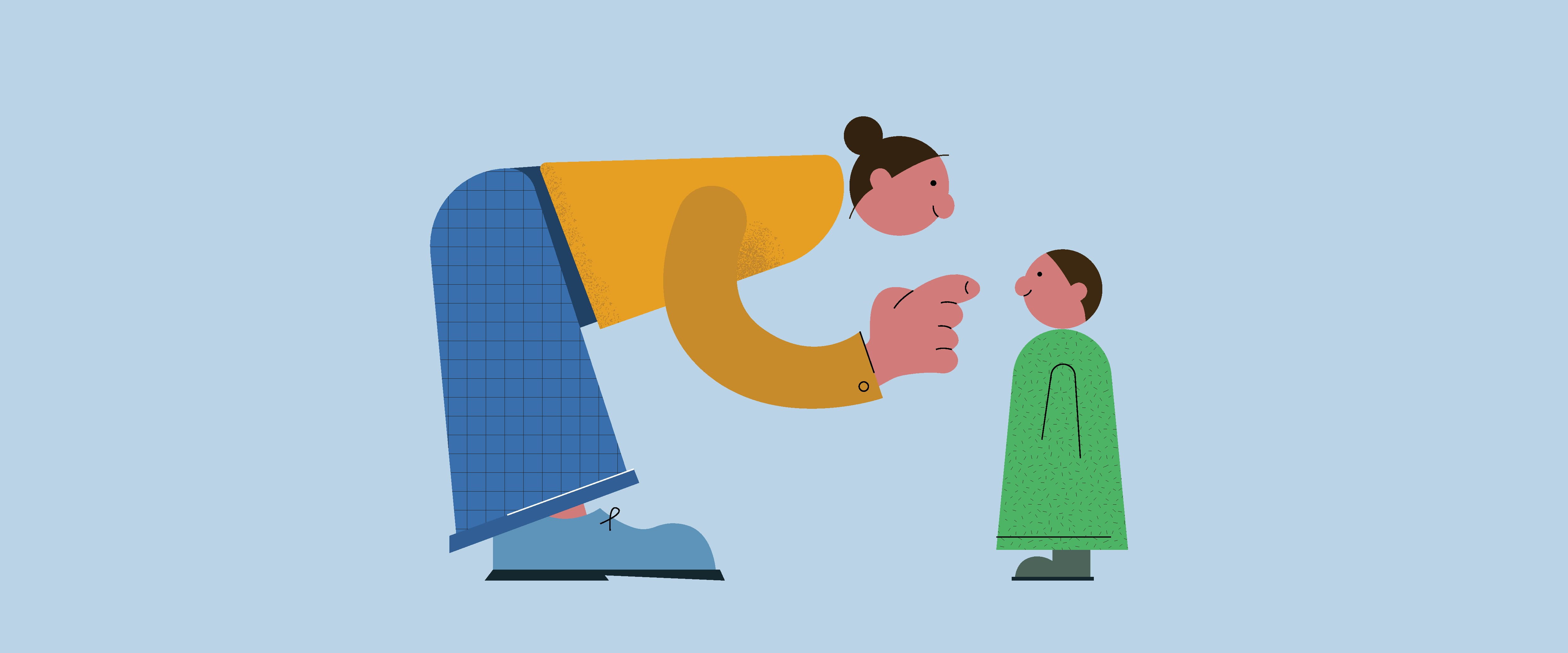 Parent talking to child