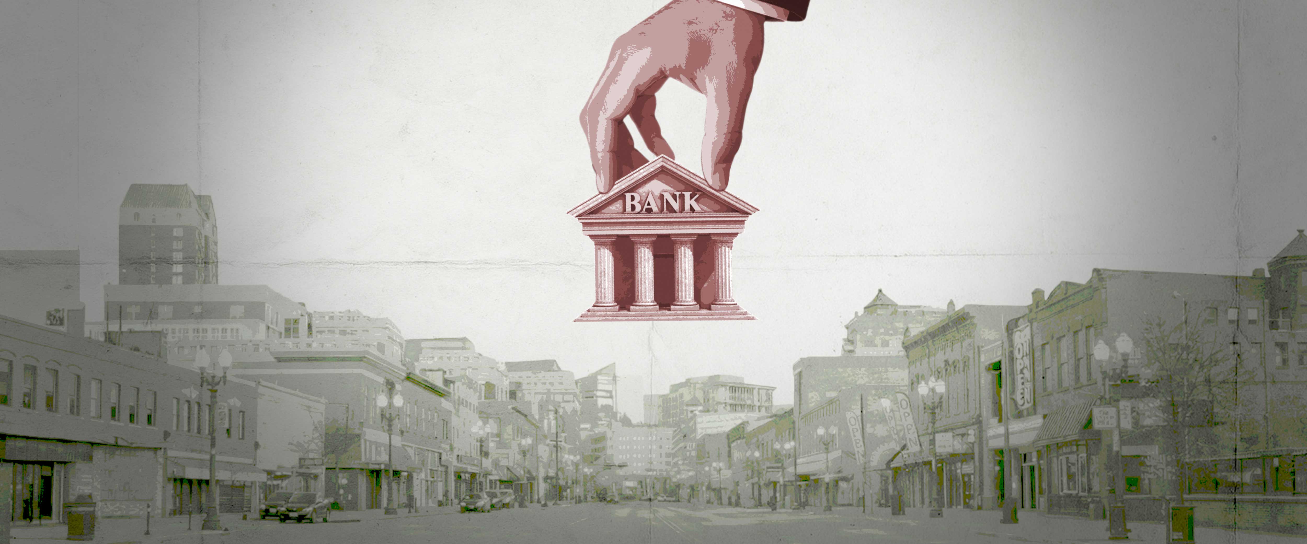 Hand holding bank
